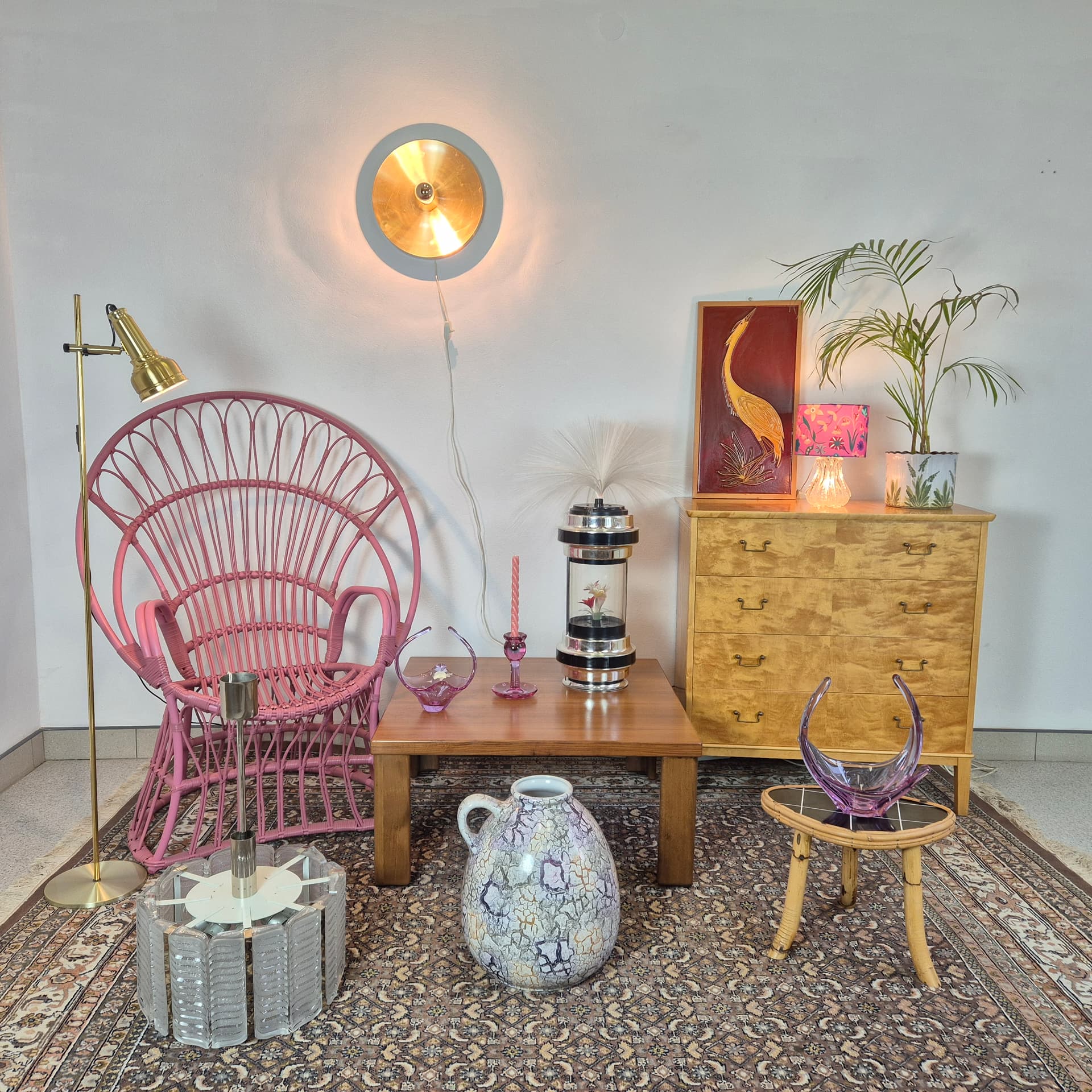 Chandelier, transparent crystal, silver metal, Kalmar, Austria, 1960s. - 299915