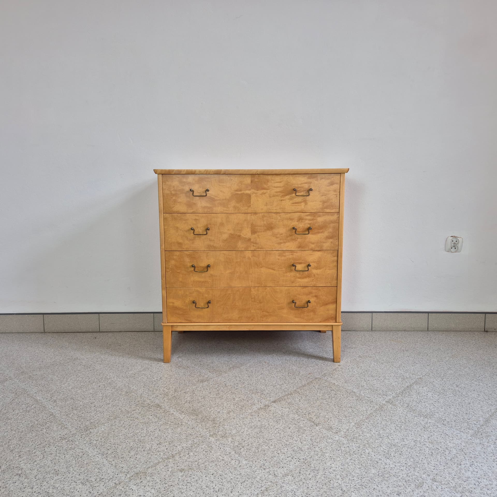 Komoda, brzoza płomienista brązowa, Norwegia, lata 60. - 299980