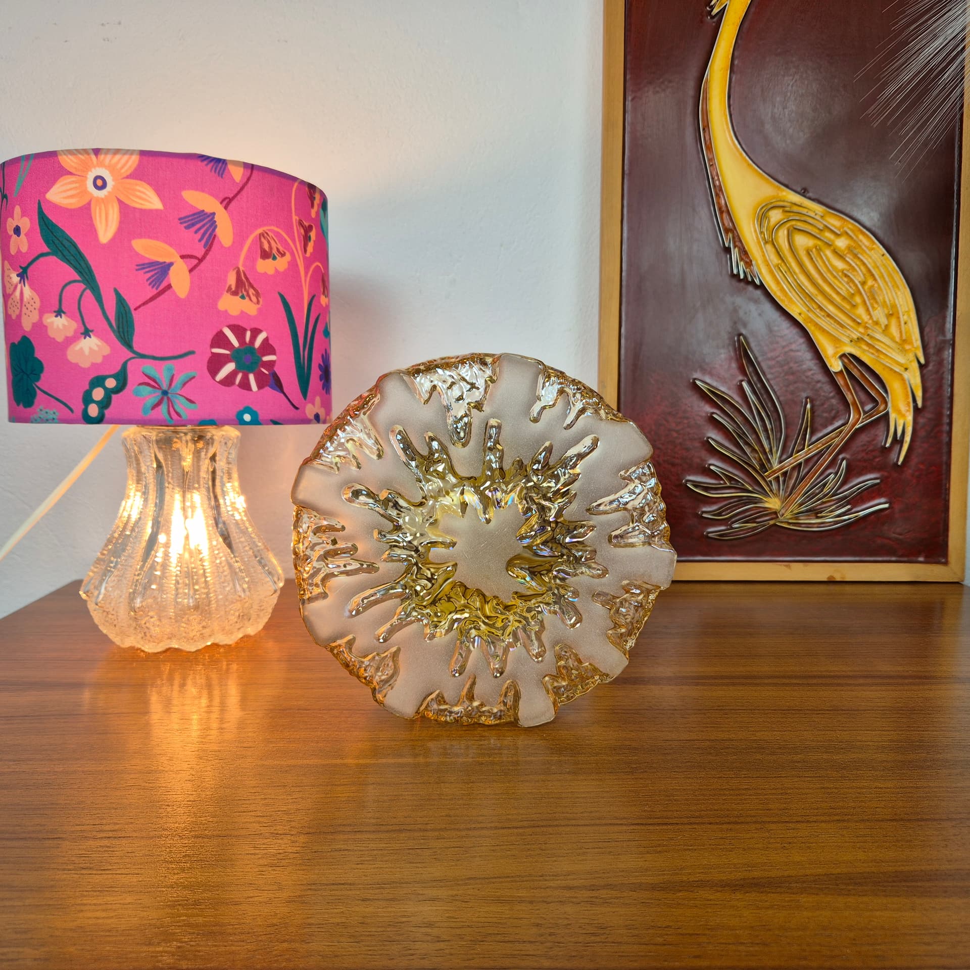 Ceiling Lamp Honsel, gold transparent glass, Germany, 1960s. - 299988