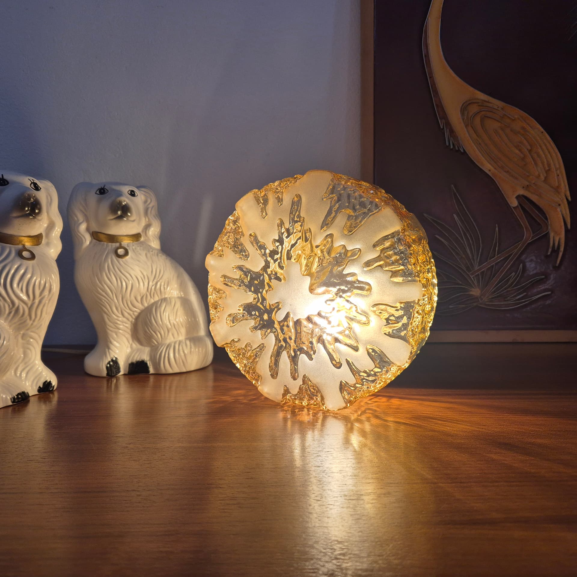 Ceiling Lamp Honsel, gold transparent glass, Germany, 1960s. - 299994