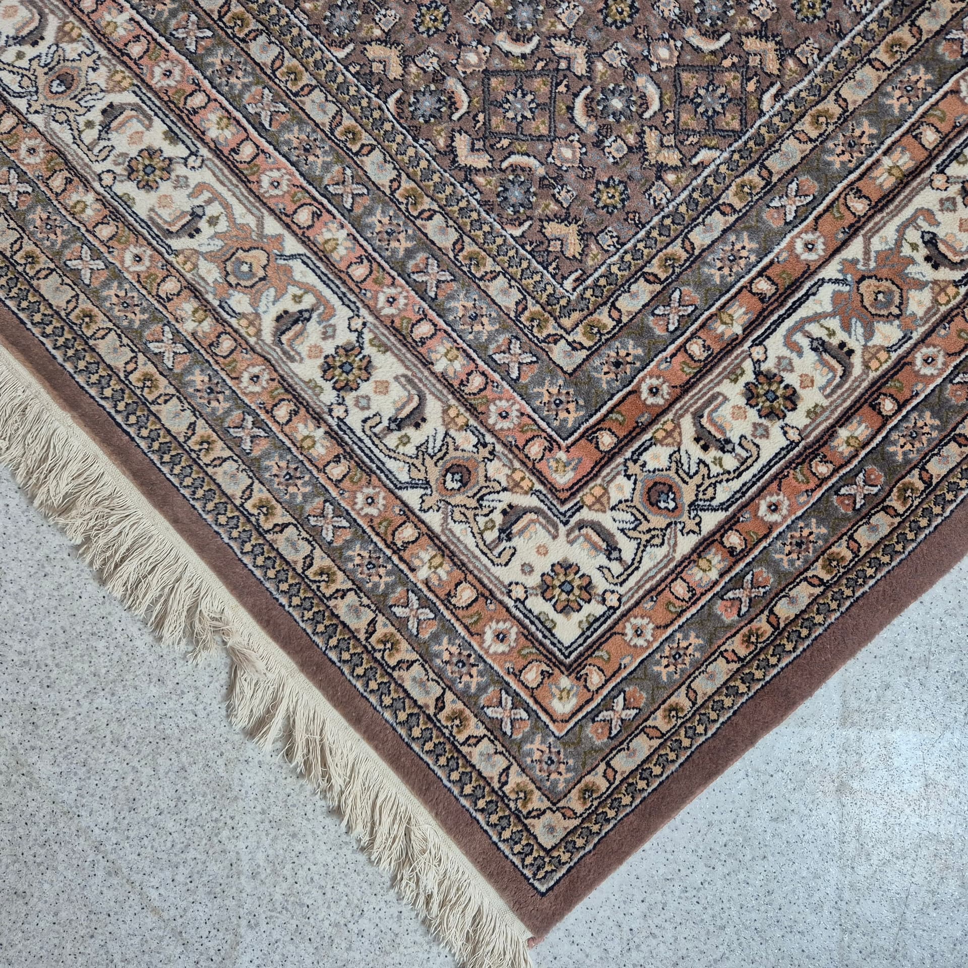 Dywan Herati 258x258 cm, brązowy, wełna, Iran, lata 60. - 300002