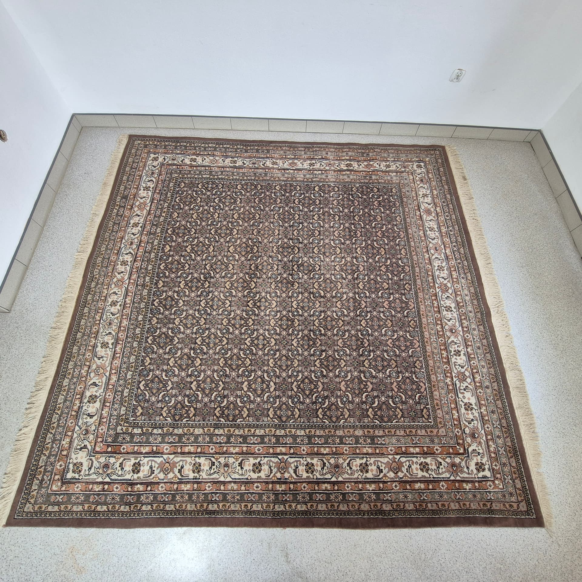 Dywan Herati 258x258 cm, brązowy, wełna, Iran, lata 60. - 299995