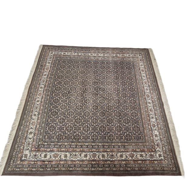 Dywan Herati 258x258 cm, brązowy, wełna, Iran, lata 60. - WYMIARY