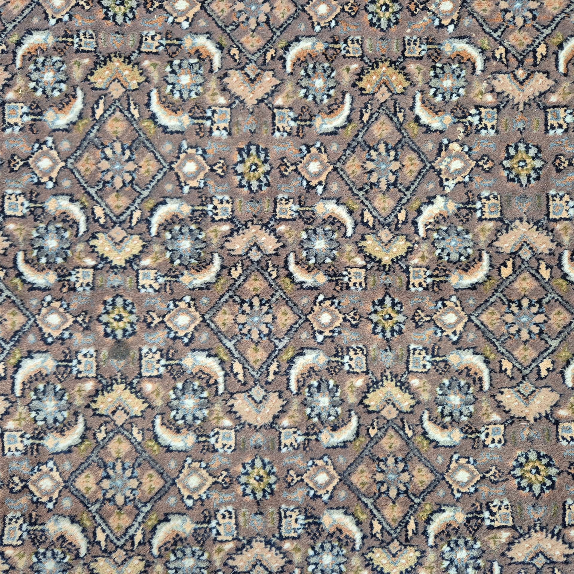 Dywan Herati 258x258 cm, brązowy, wełna, Iran, lata 60. - 300001