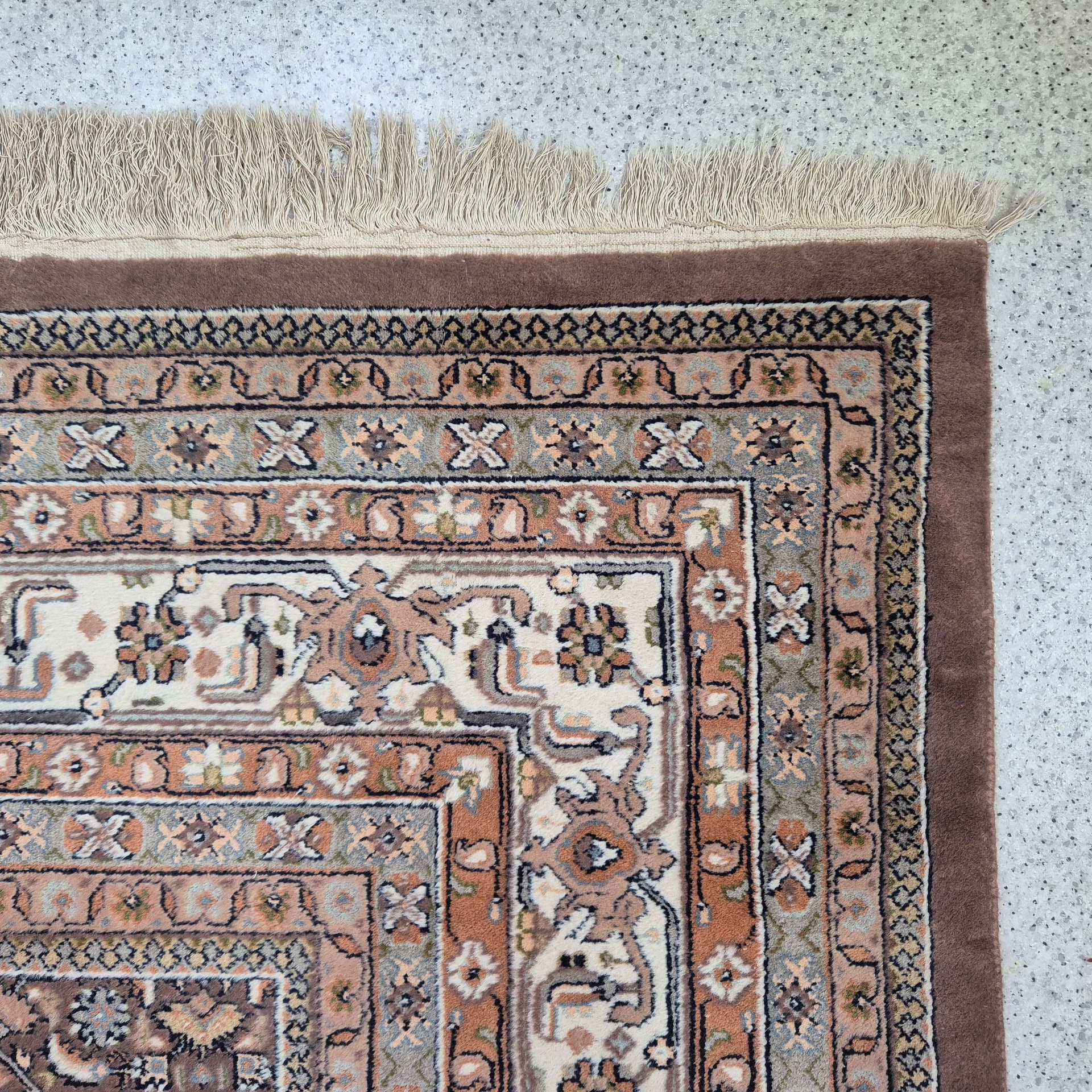 Dywan Herati 258x258 cm, brązowy, wełna, Iran, lata 60. - 299997
