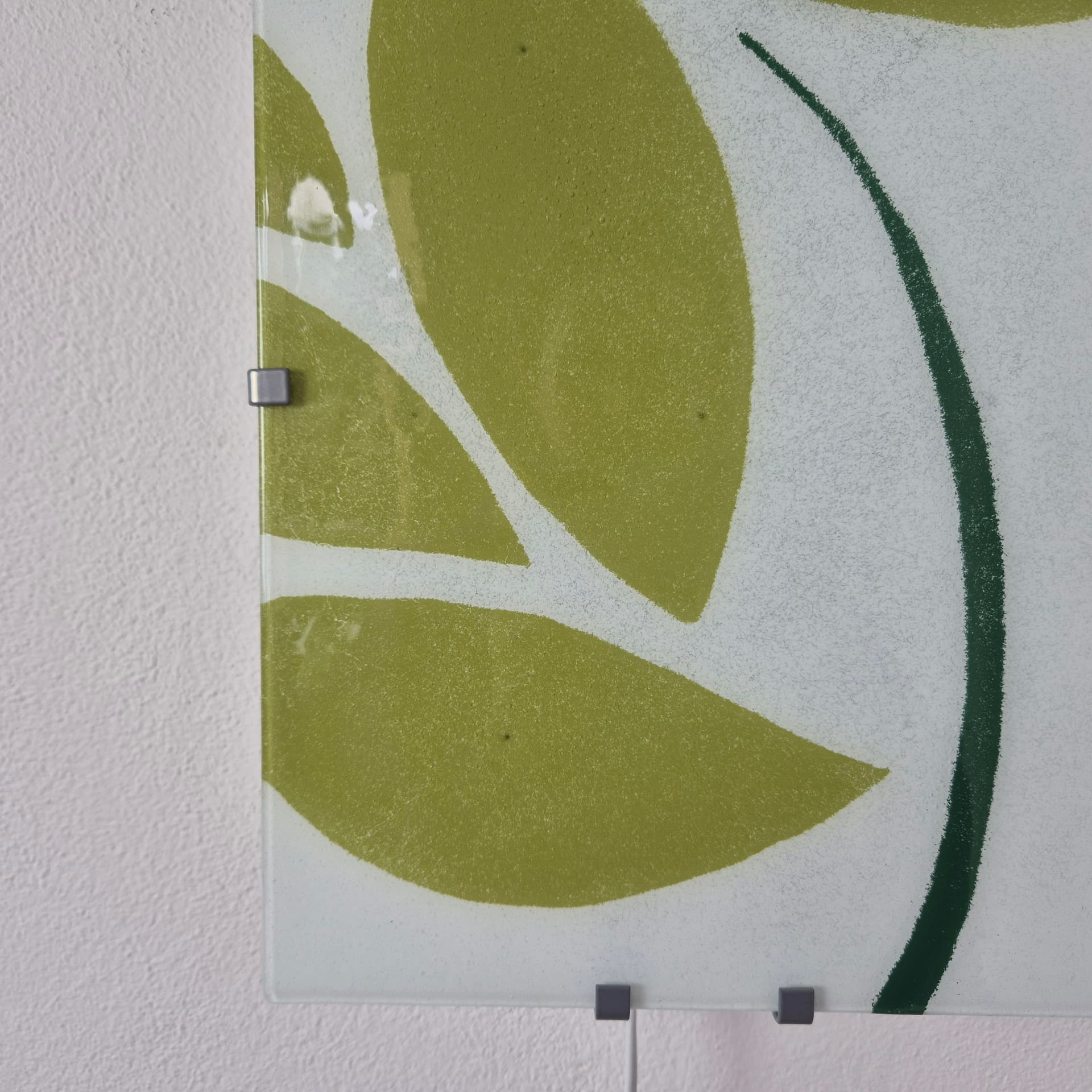 Wall lamp Gyllen, white glass, green metal, by J. Treutiger, for Ikea, Sweden, 21st c. - 300052