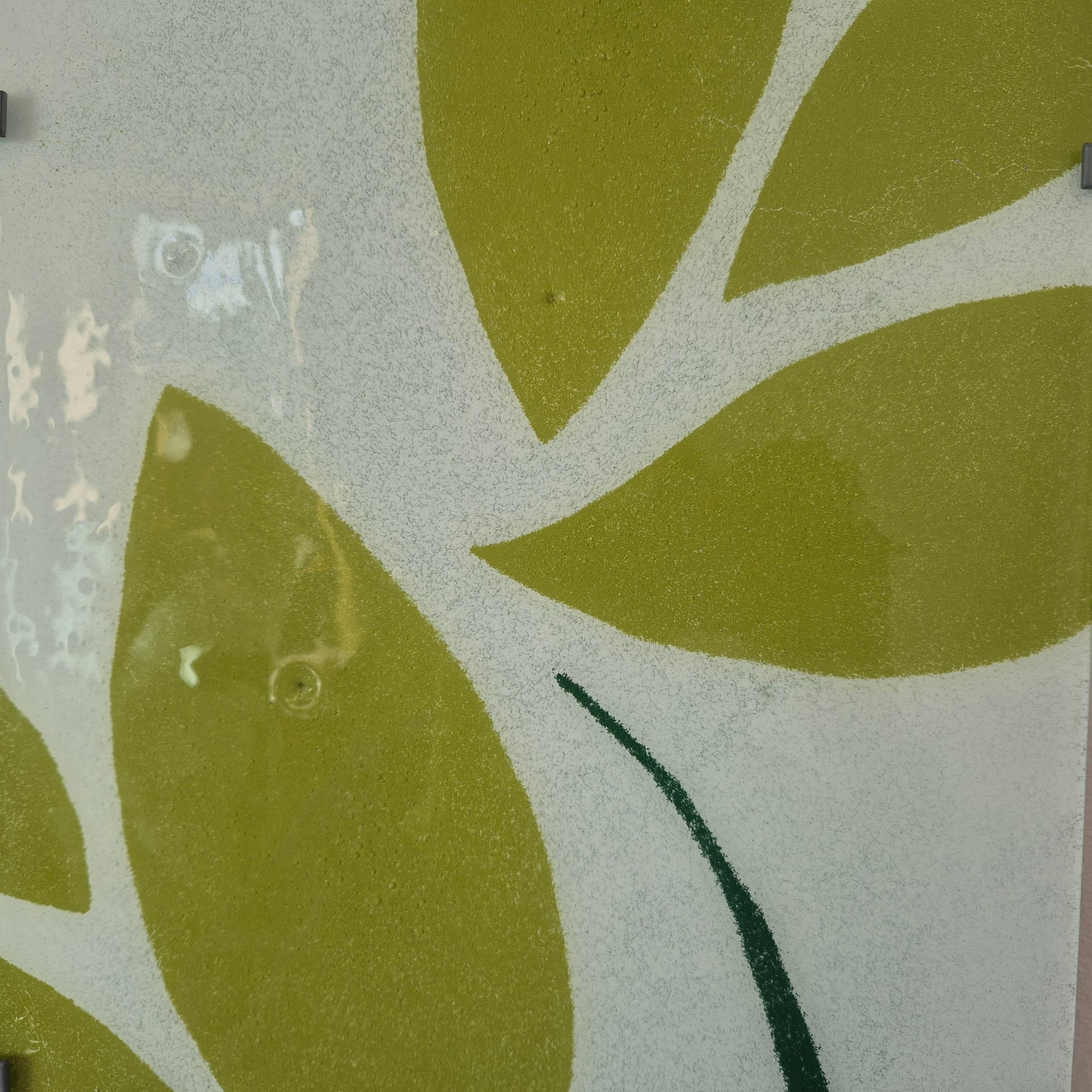 Wall lamp Gyllen, white glass, green metal, by J. Treutiger, for Ikea, Sweden, 21st c. - 300055