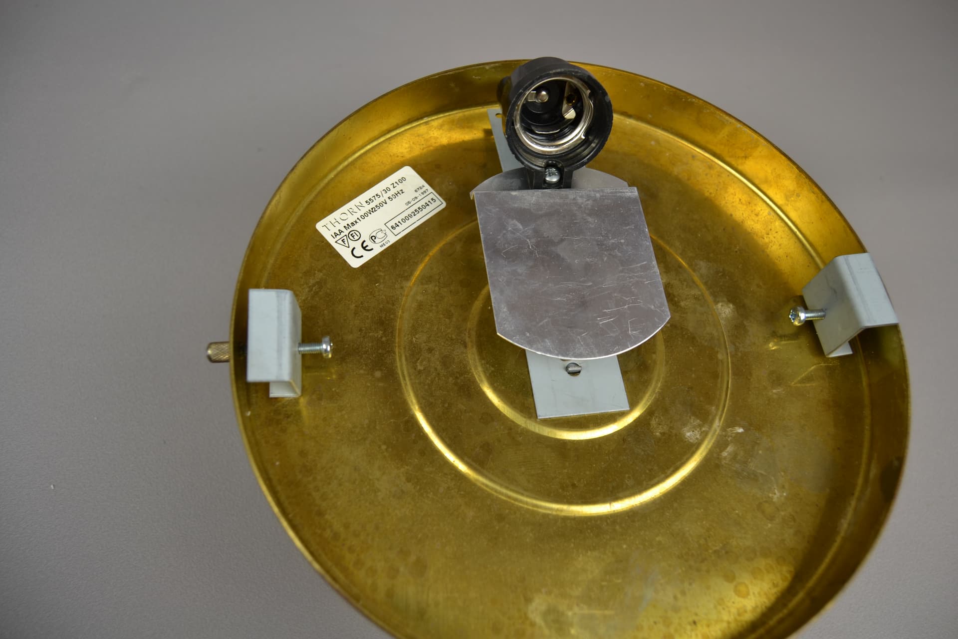 Para lamp Bau, złoty, mosiądz, szkło opalowe, proj. K. Michalik, Szwecja, lata 60. - 127