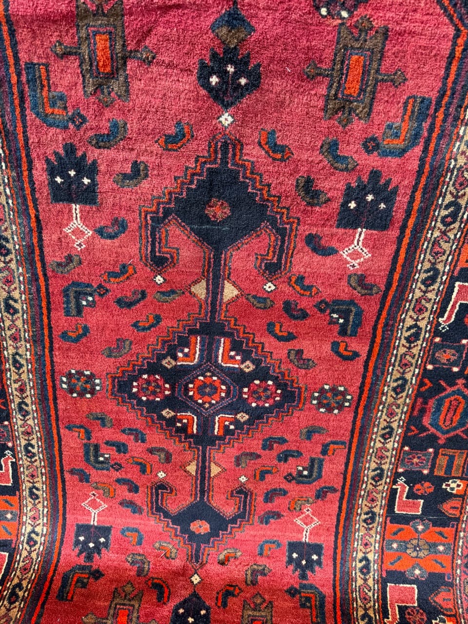 Dywan Hamadan 275x140 cm, czerwony czarny, wełna, Iran - 300188