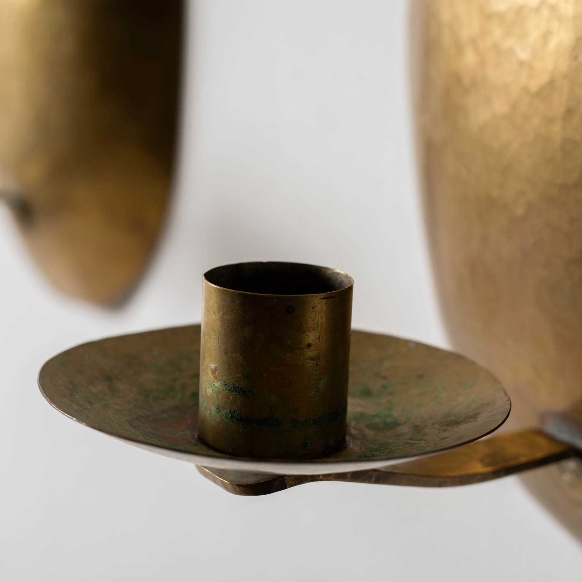 Set of Two Oval Wall Sconces, Gold Brass, Sweden, 1950s - 300204