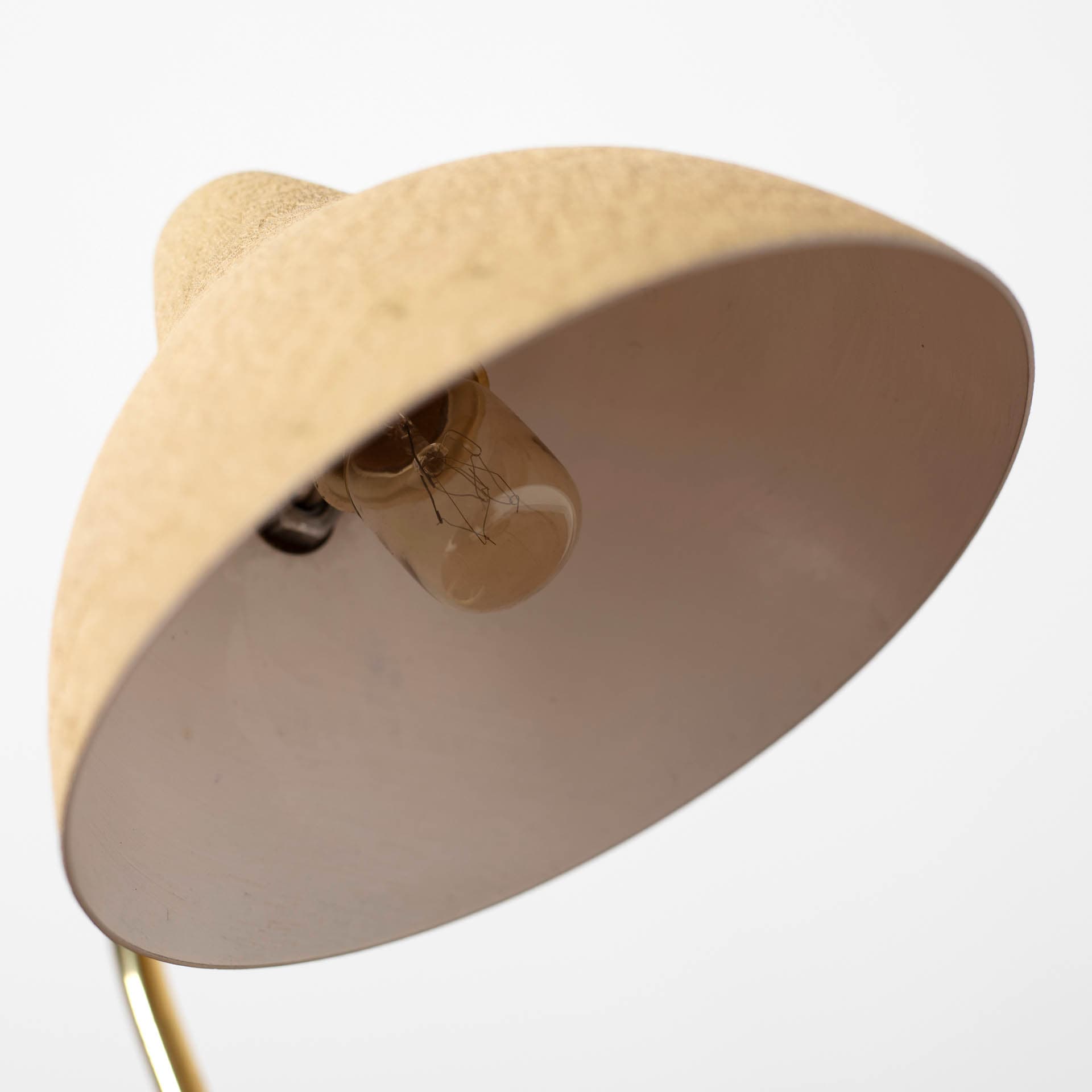 Table Lamp Krahenfuss, beige metal, gold brass, by K. H. Kinsky, Gebrüder Cosack, Germany, 1950s - 300208