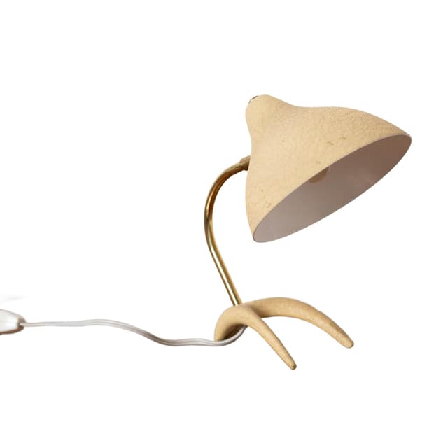 Table Lamp Krahenfuss, beige metal, gold brass, by K. H. Kinsky, Gebrüder Cosack, Germany, 1950s - DIMENSION