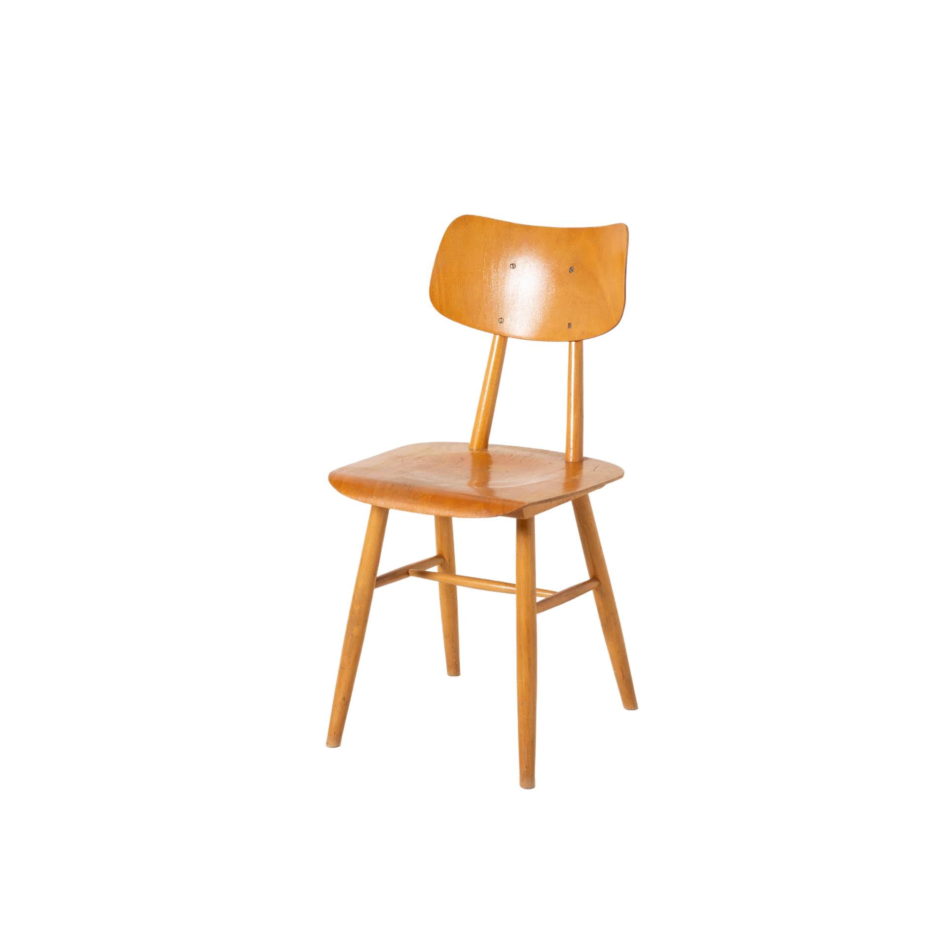 Chair, brown, beech plywood, TON, Czech Republic, 1960s.