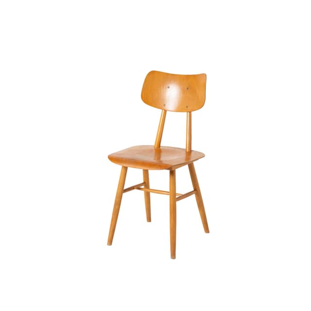 Chair, brown, beech plywood, TON, Czech Republic, 1960s. - DIMENSION