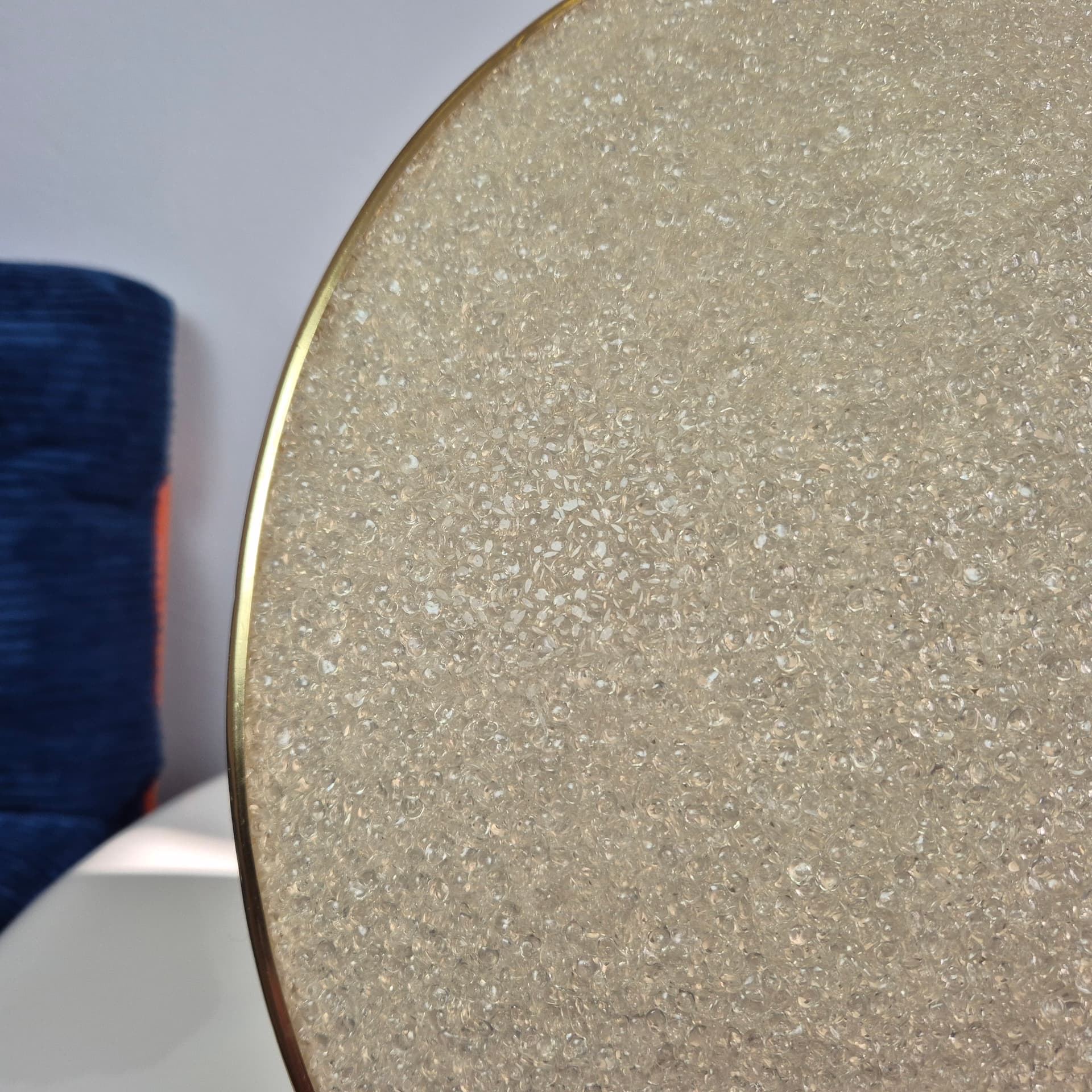 Pendant lamp UFO, white acrylic, gold metal, Germany, 1960s. - 300429