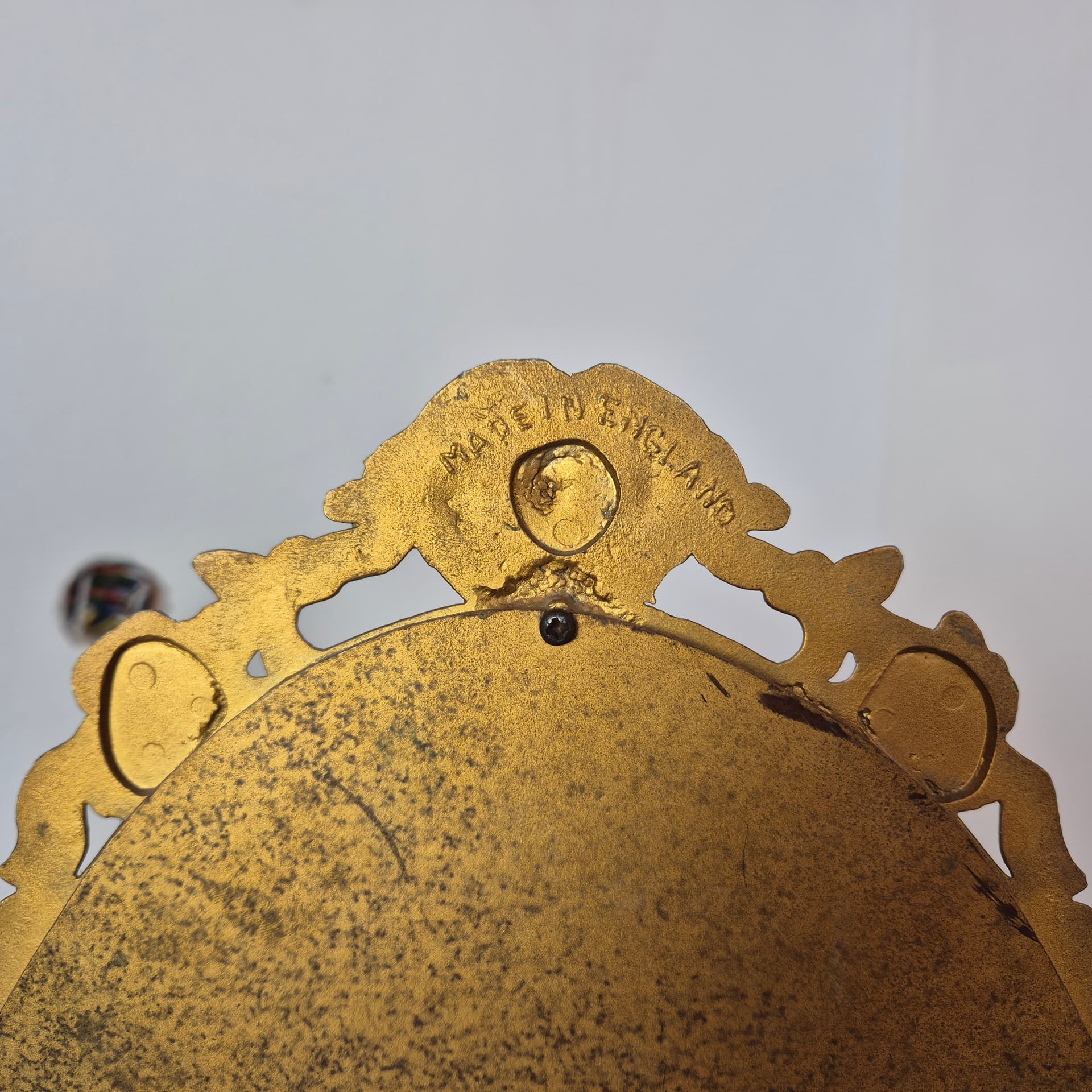 Lustro tryptykowe, złoto, metal szkło, Anglia, lata 70. - 300461