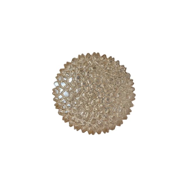 Ceiling lamp, gold glass, brown metal, Limburg, Germany, 1970s. - DIMENSION