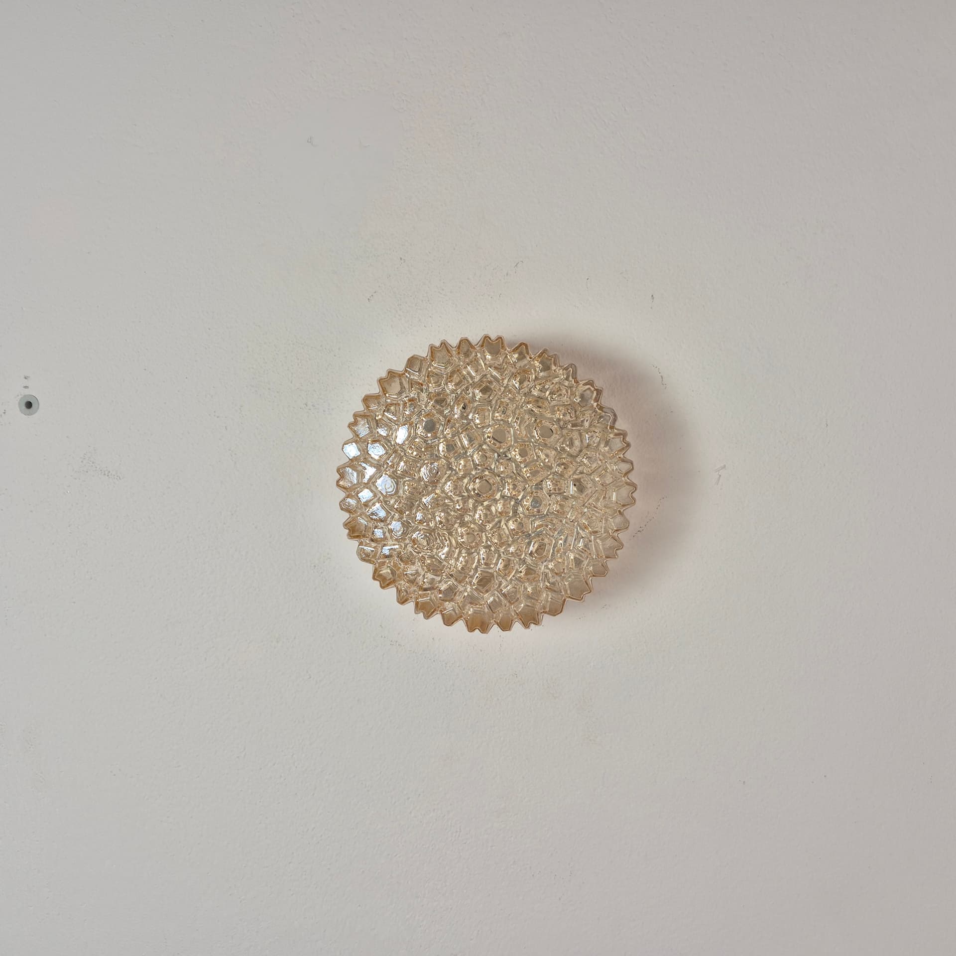 Ceiling lamp, gold glass, brown metal, Limburg, Germany, 1970s. - 300466