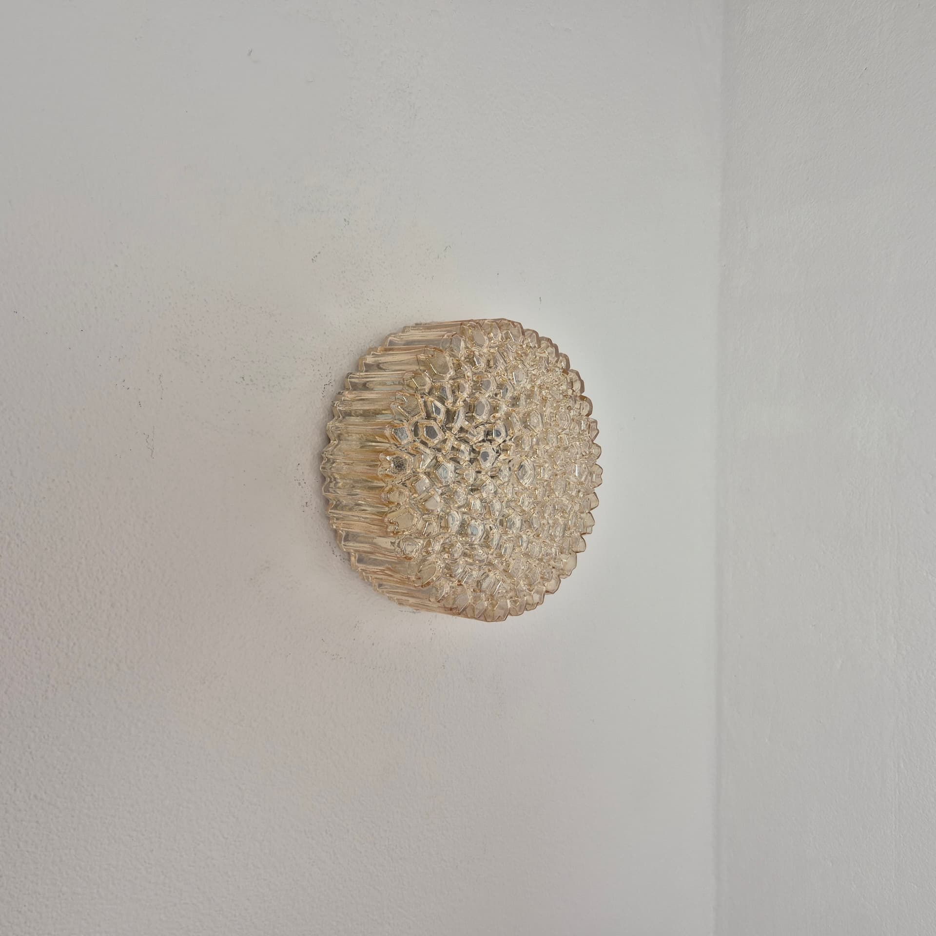 Ceiling lamp, gold glass, brown metal, Limburg, Germany, 1970s. - 300464