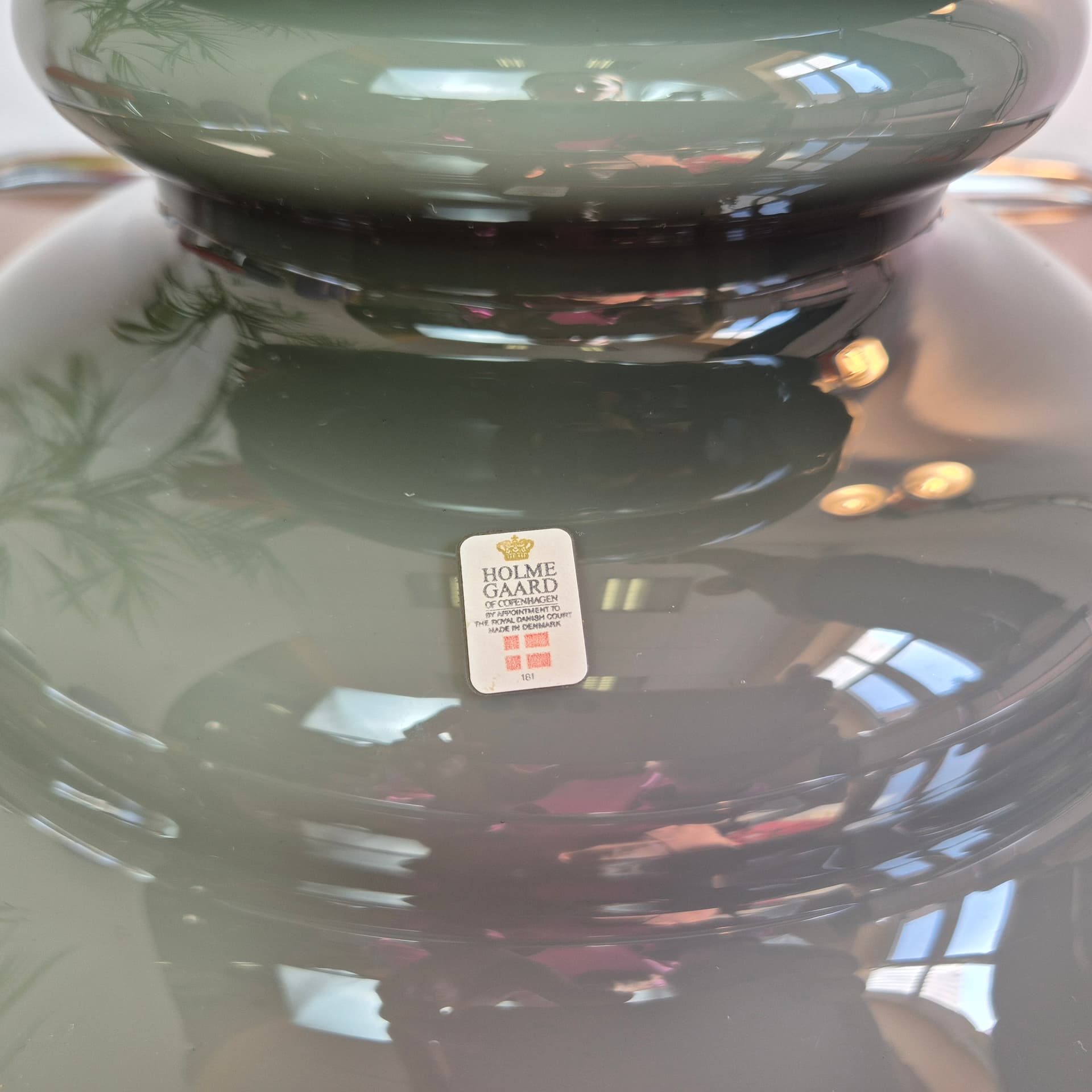 Pendant Lamp Bibliotek, green glass, by S. Werner, for Holmegaard, Denmark, 1970s. - 300484