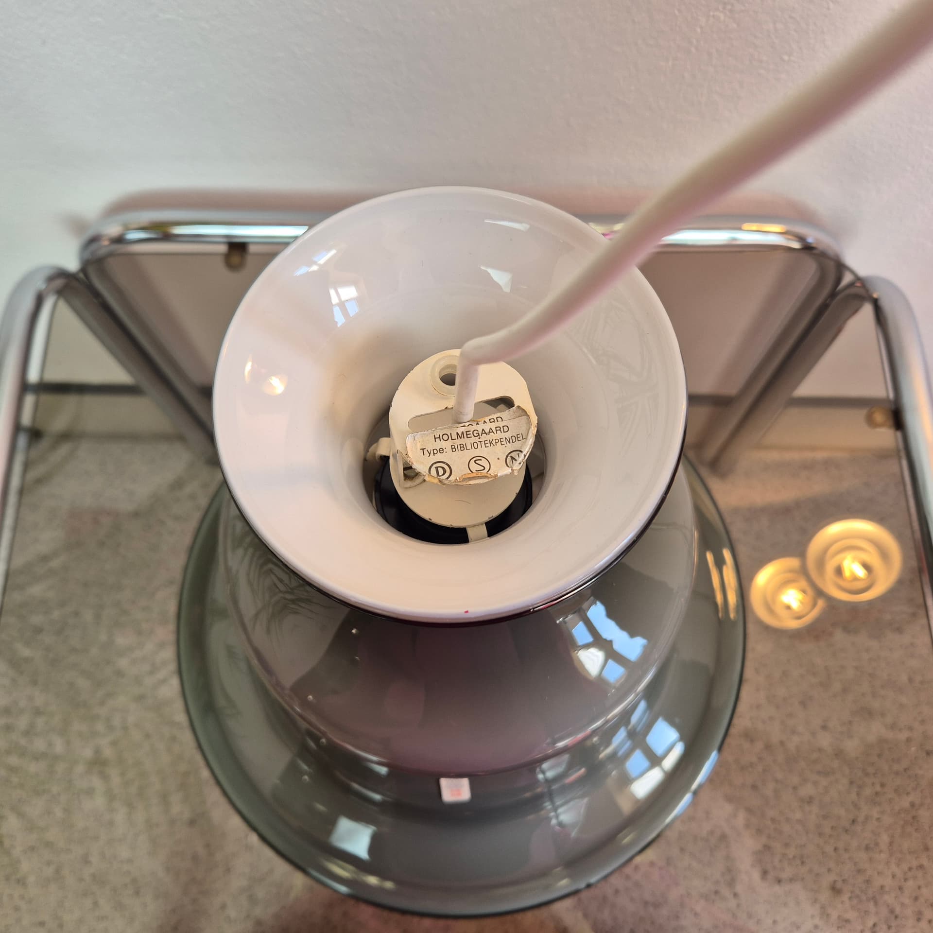 Pendant Lamp Bibliotek, green glass, by S. Werner, for Holmegaard, Denmark, 1970s. - 300482