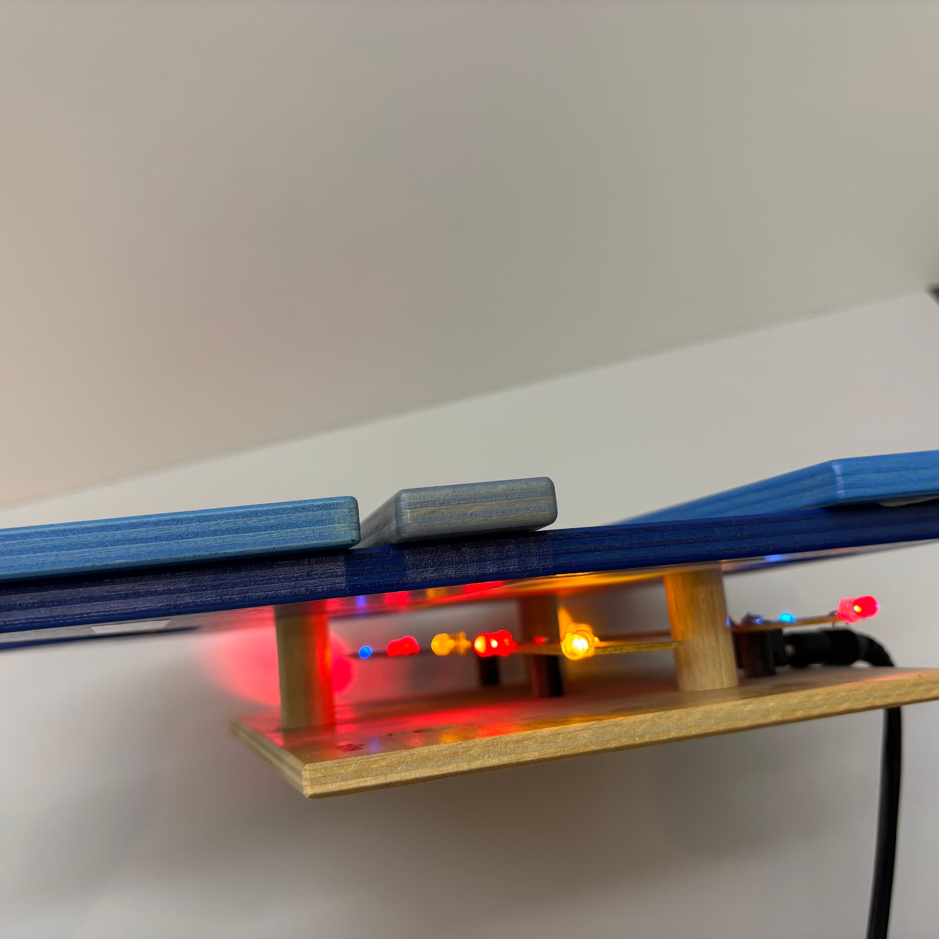 Wall Lamp Haba, blue, plywood, plastic, Germany, 1990s. - 300559