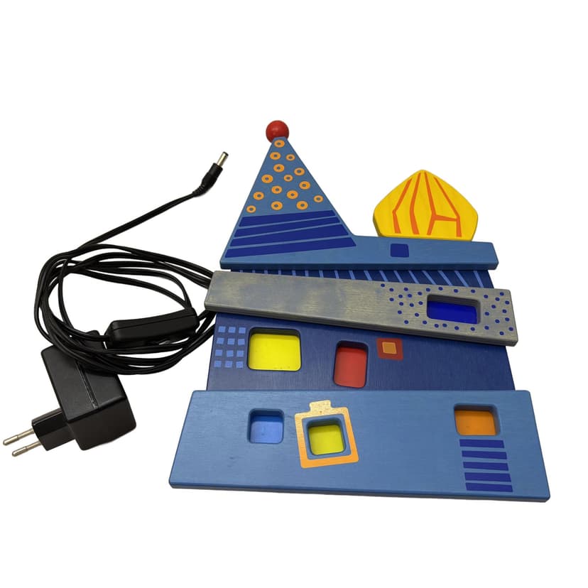 Wall Lamp Haba, blue, plywood, plastic, Germany, 1990s.