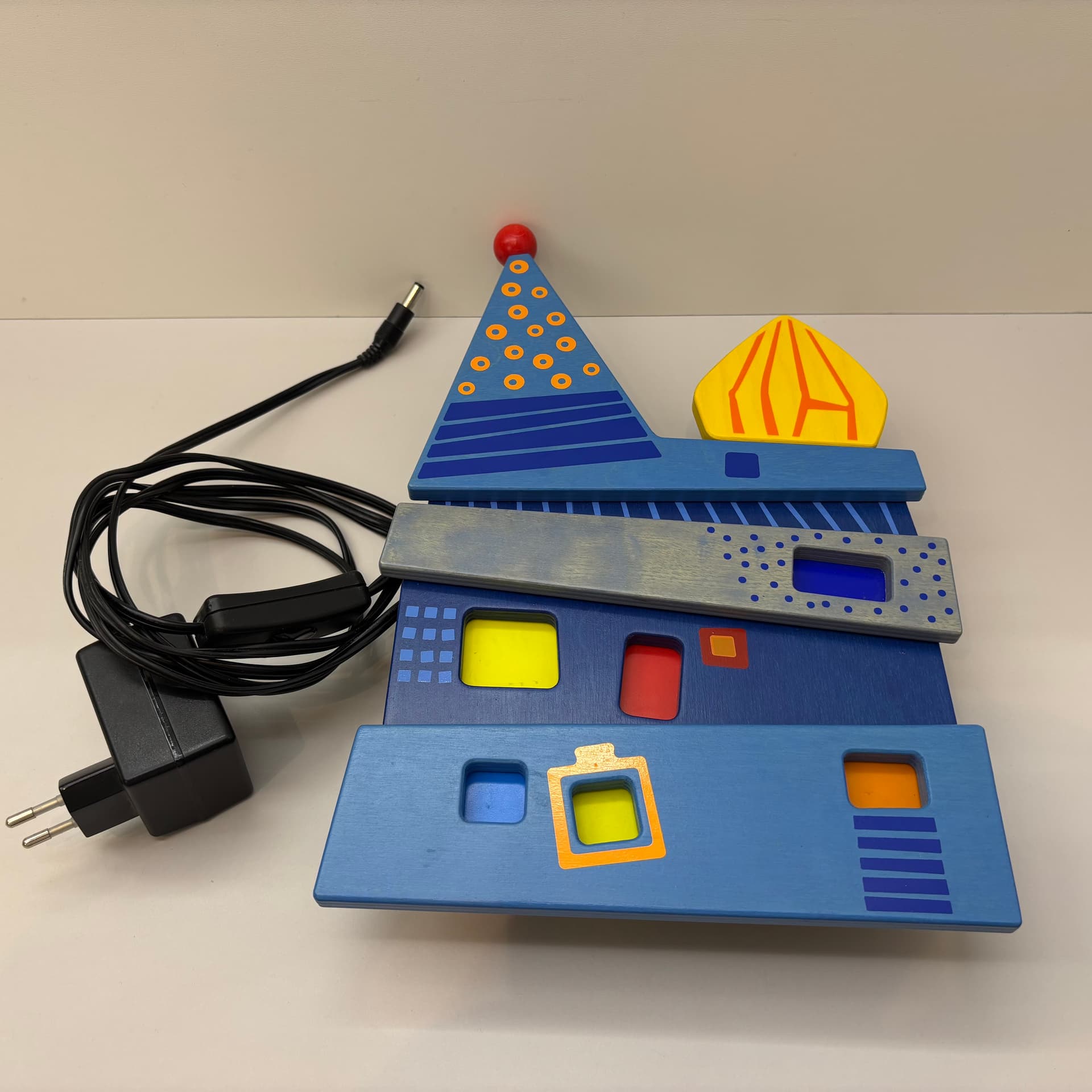 Wall Lamp Haba, blue, plywood, plastic, Germany, 1990s. - 300557