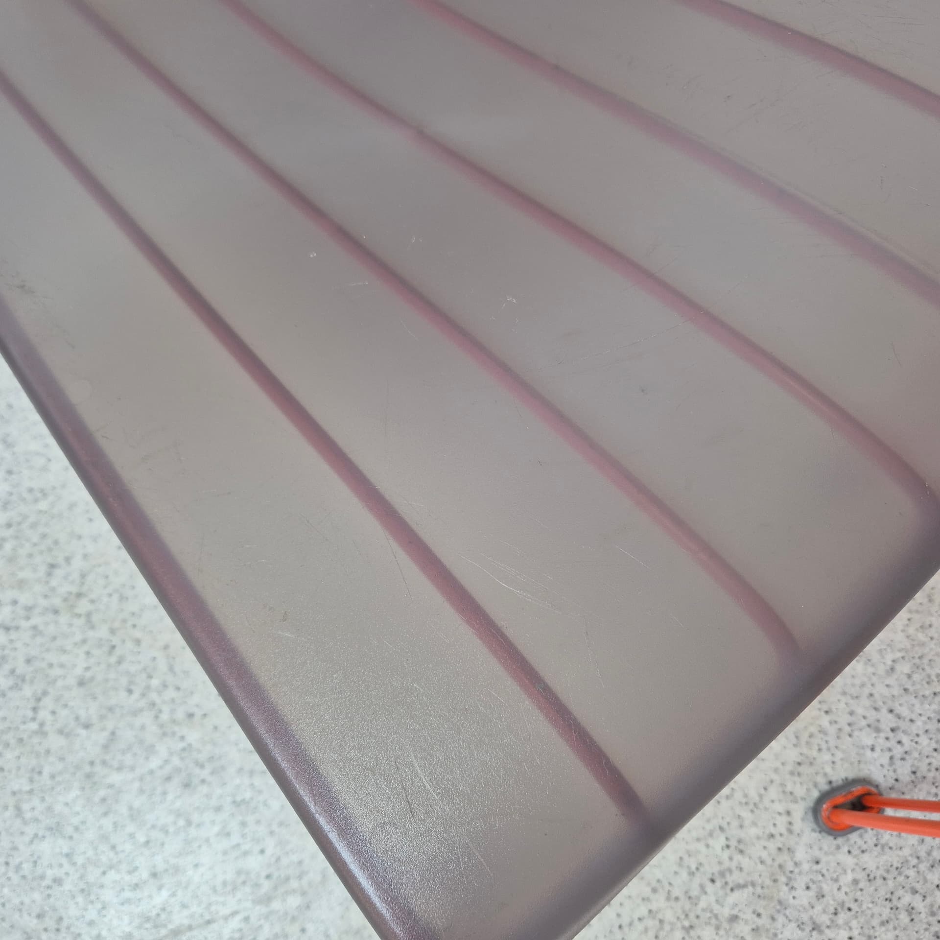 Chair Hasslo, transparent grey plastic, orange metal, by M. Mulder, Ikea, Sweden, 1990s. - 300593