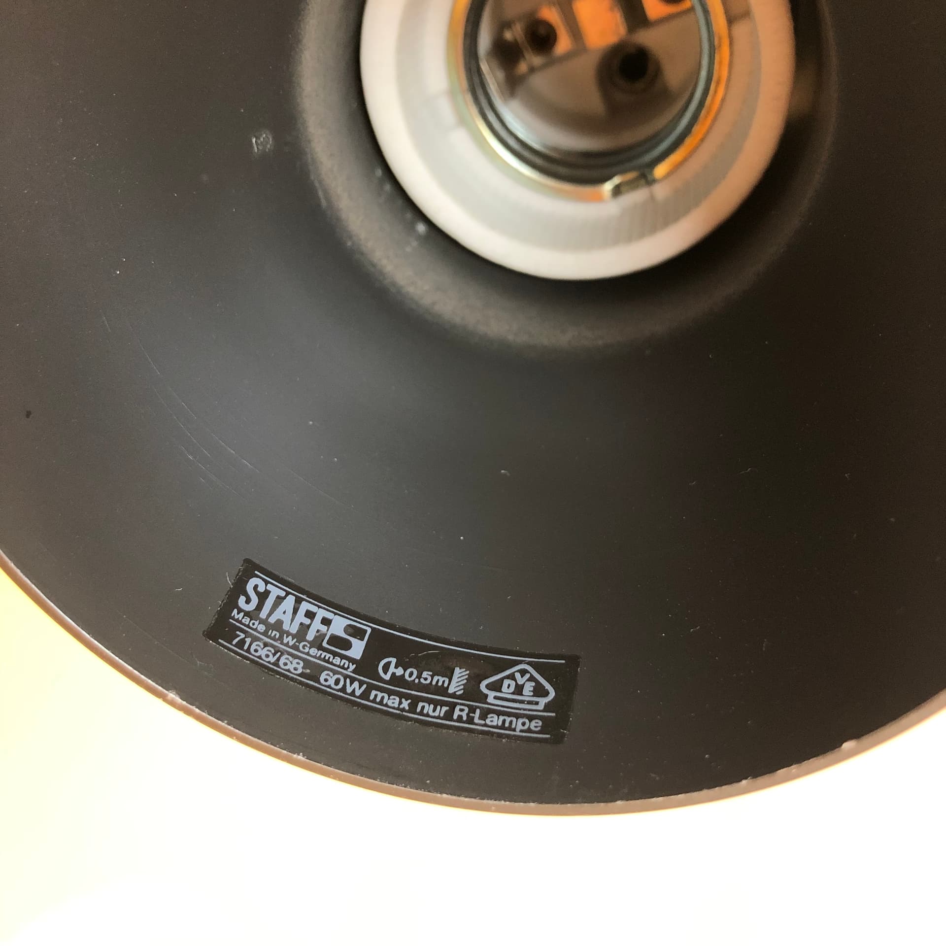 Pair of wall sconces, brushed silver aluminum, black metal, Staff Leuchten, Germany, 1970s. - 300622