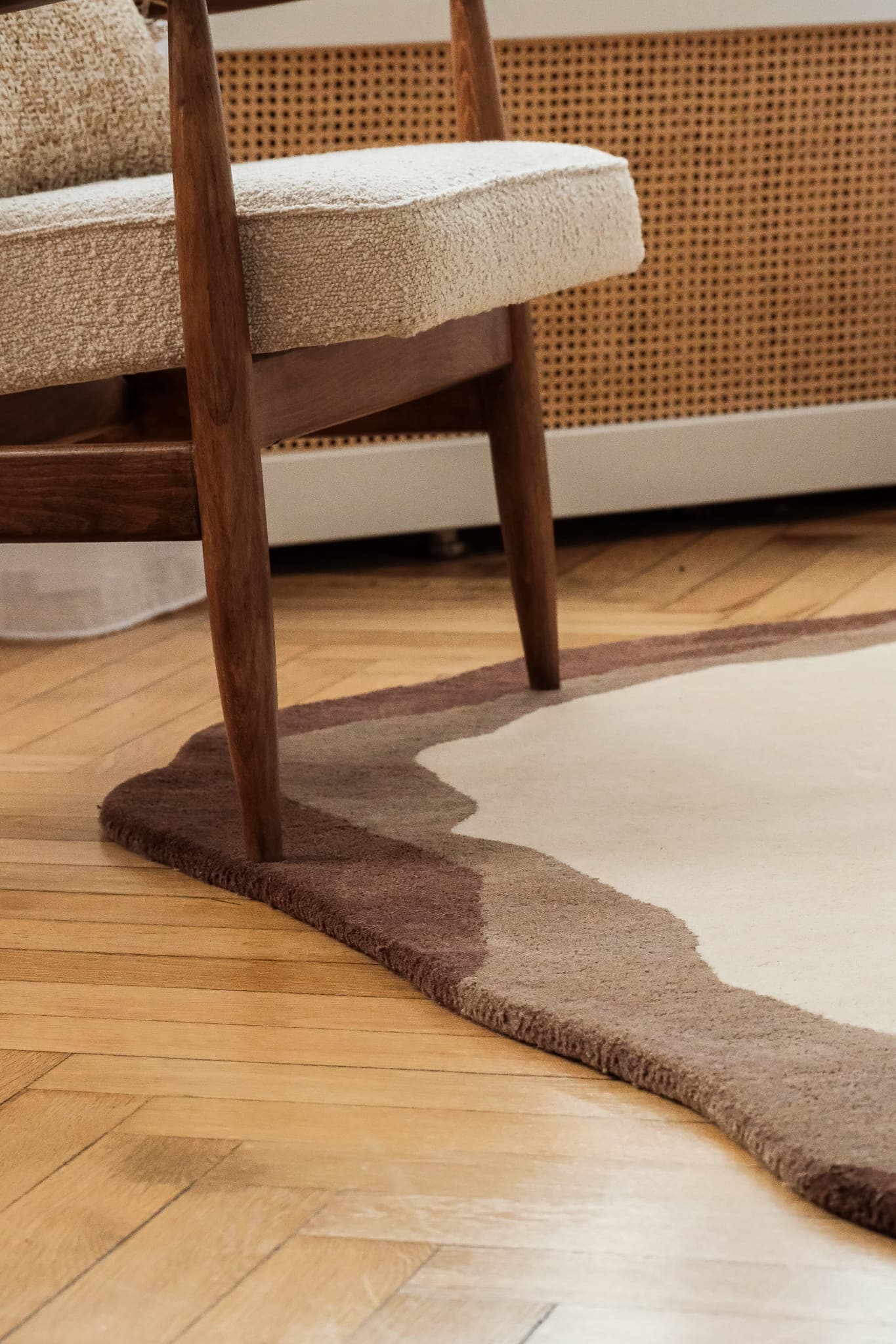 Dywan BORDS 200cm x 300cm, wełna, beżowy, brązowy, Tapis Atelier - 300702