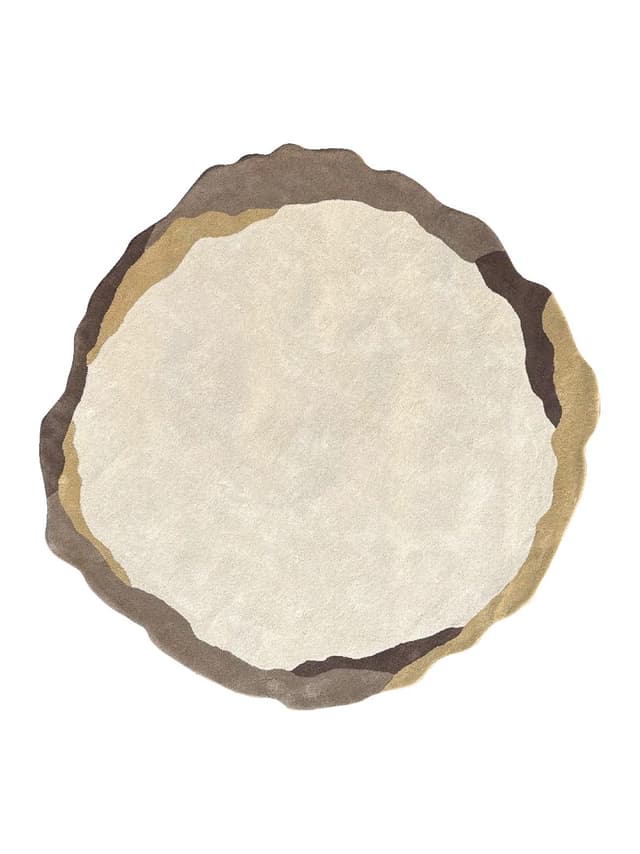 Dywan BORDS ROUE Ø200cm, wełna, beżowy, brązowy, żółty, Tapis Atelier - WYMIARY