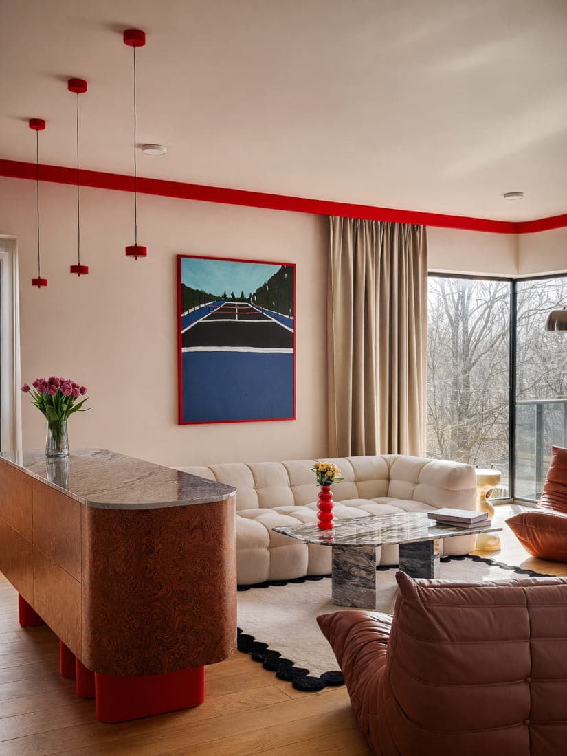 Dywan CORAIL 140cm x 200cm, wełna, biały, czarny, Tapis Atelier - 300805