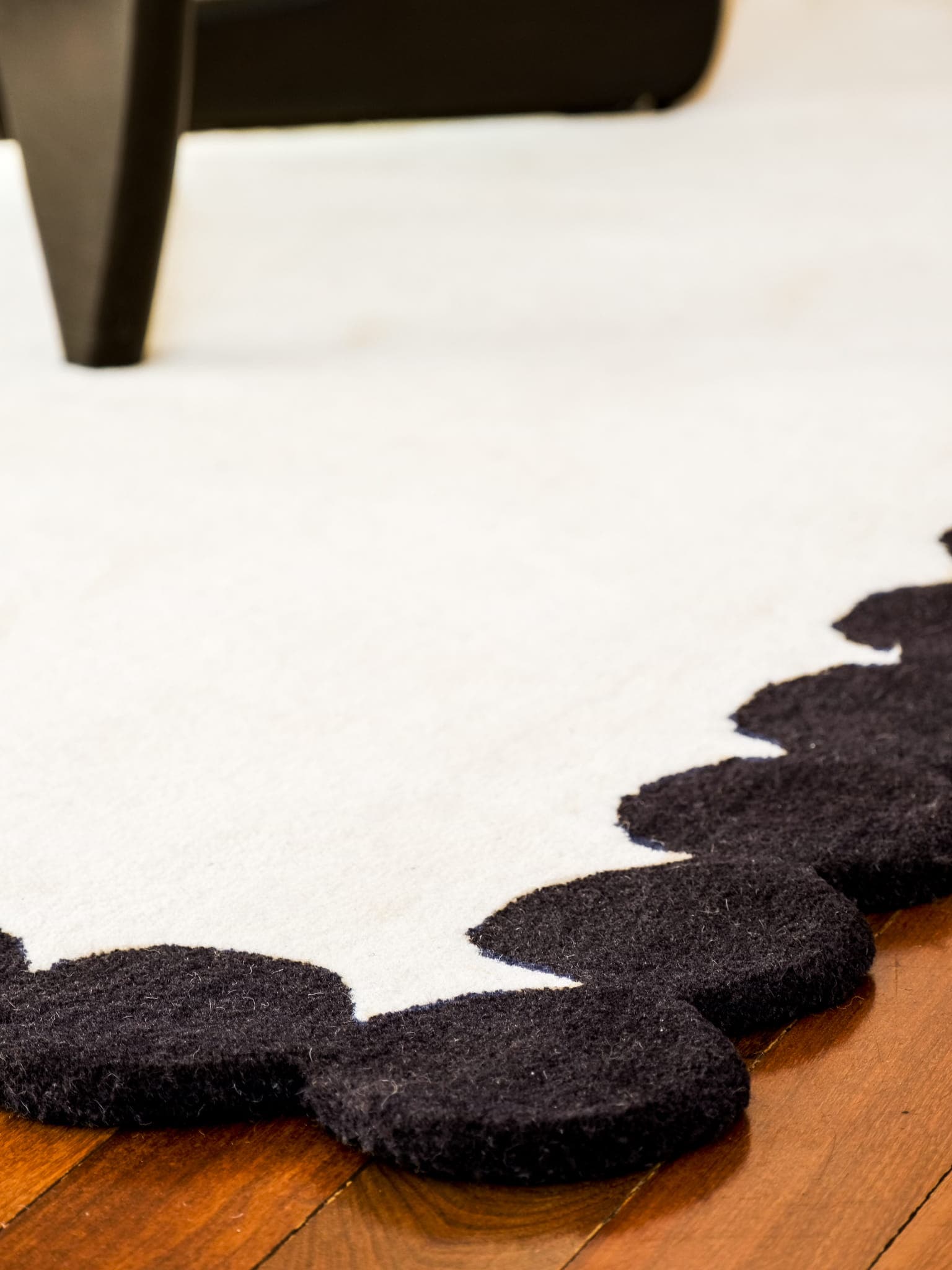 Rug CORAIL 300cm x 400cm, wool, white, black, Tapis Atelier - 300822