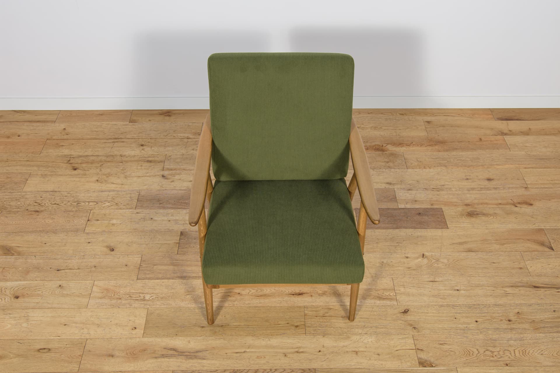 Armchair, green, walnut beech, TON, Czechoslovakia, 1960s. - 300910