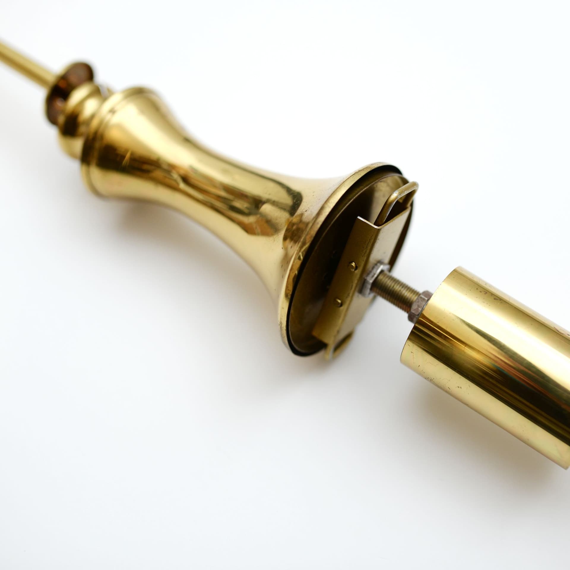 Pendant Lamp, amber glass, gold brass, Limburg, Germany, 1970s. - 300923