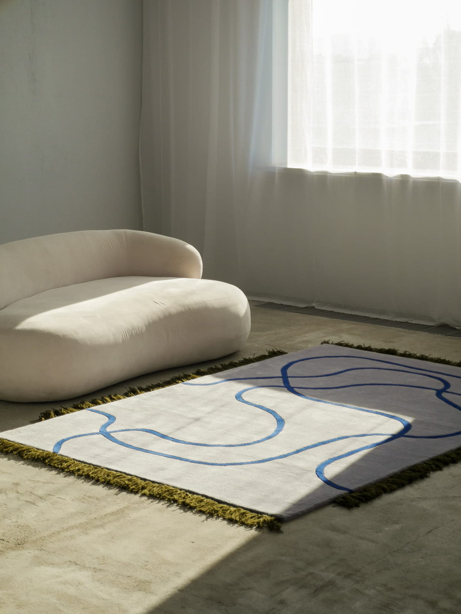 Dywan INSOUCIANT 140cm x 200cm, wełna, niebieski, zielony, Tapis Atelier - 301016