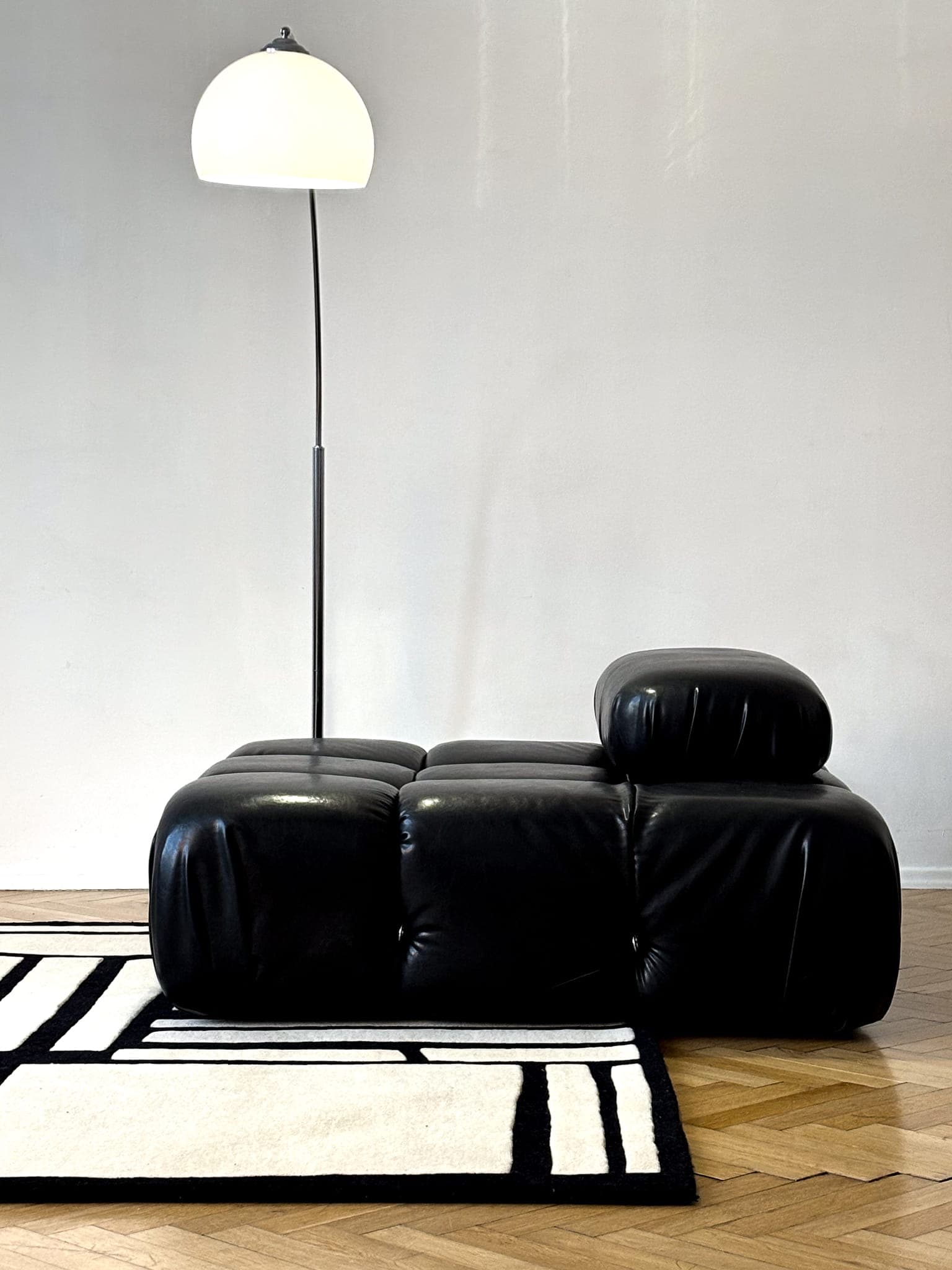 Dywan DÉCOUPE 140cm x 200cm, wełna, biały, czarny, Tapis Atelier - 301040