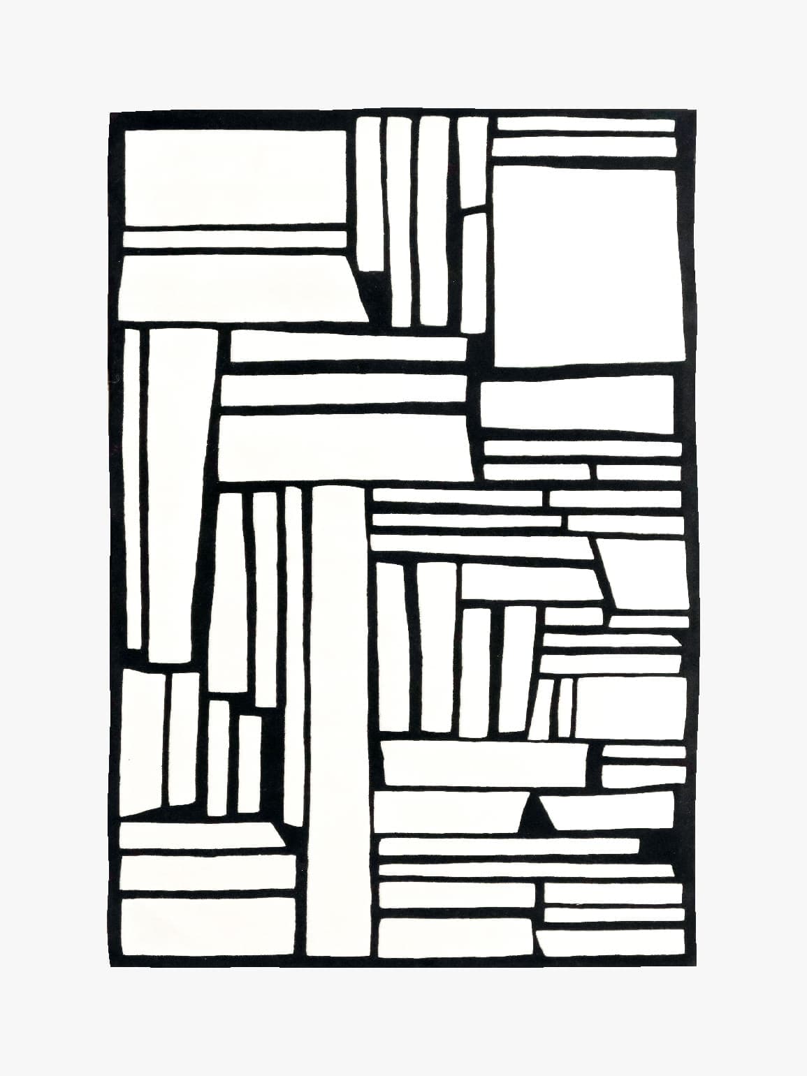 Dywan DÉCOUPE 140cm x 200cm, wełna, biały, czarny, Tapis Atelier - 301042