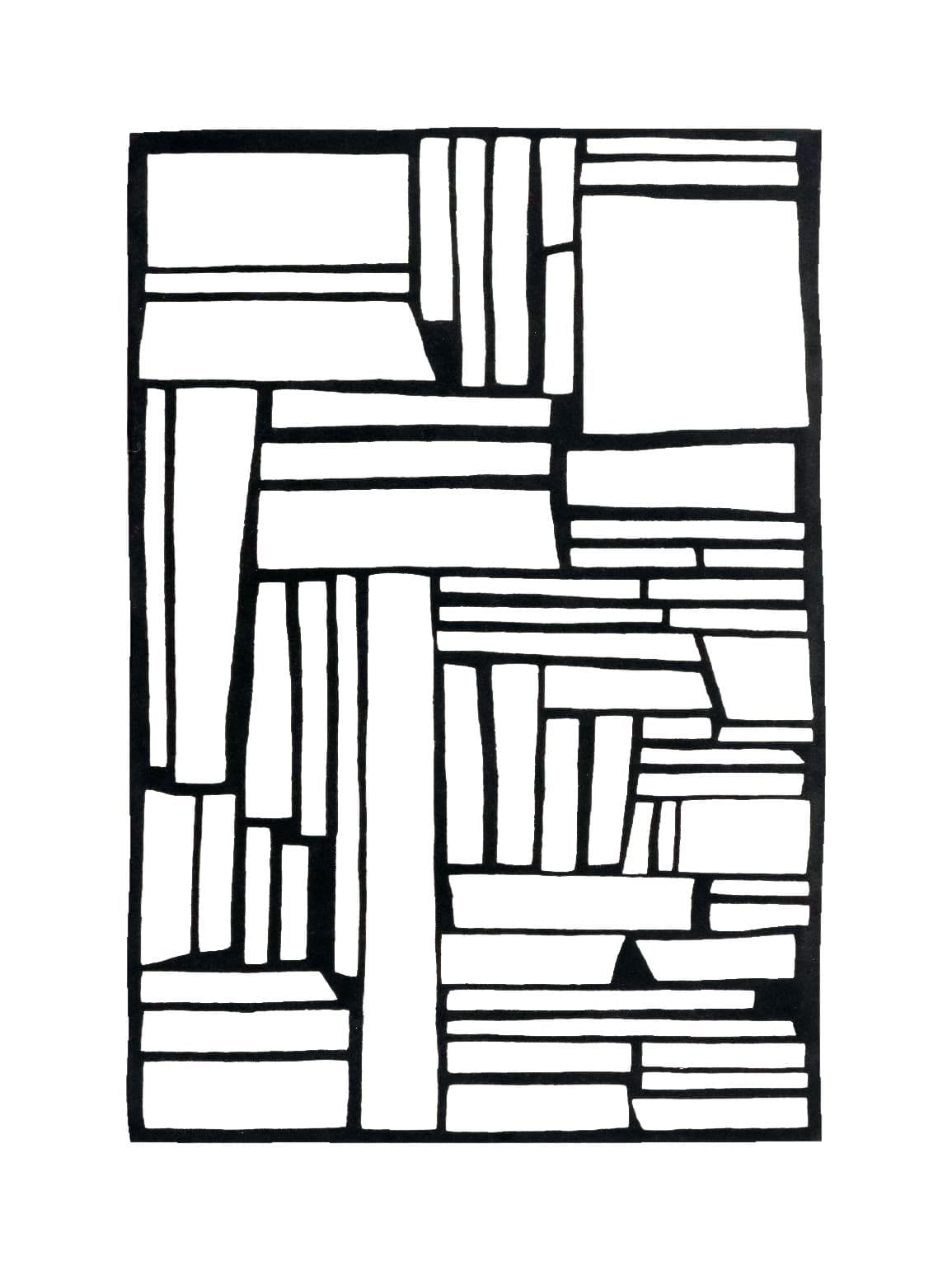 Dywan DÉCOUPE 300cm x 400cm, wełna, biały, czarny, Tapis Atelier
