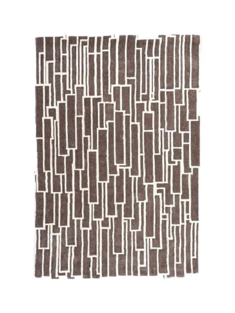 Dywan LUSTRE 140cm x 200cm, wełna, brązowy, biały, Tapis Atelier