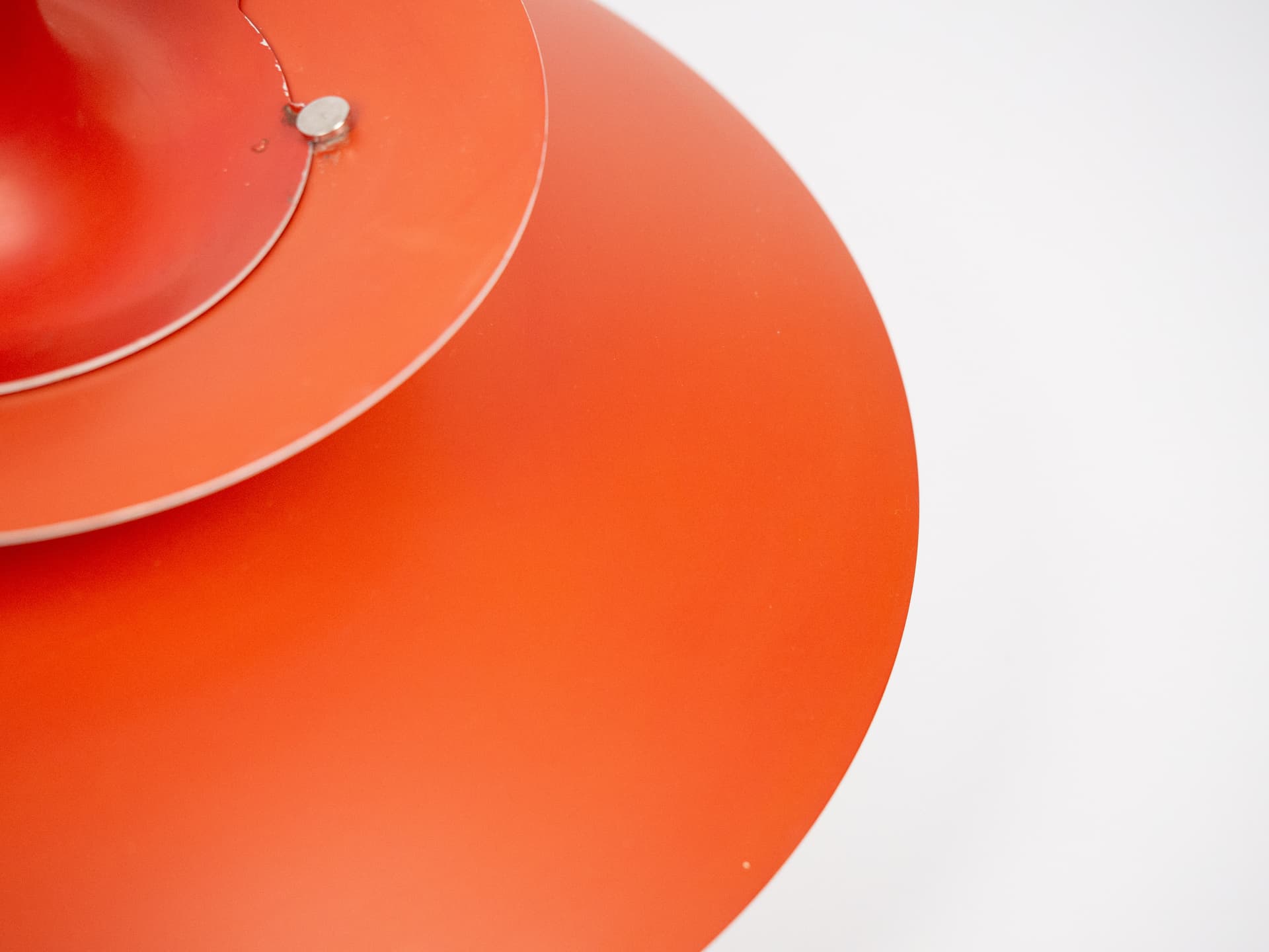 Pendant lamp PH 5, red aluminum, by P. Henningsen, Louis Poulsen, Denmark, 1980s. - 301169