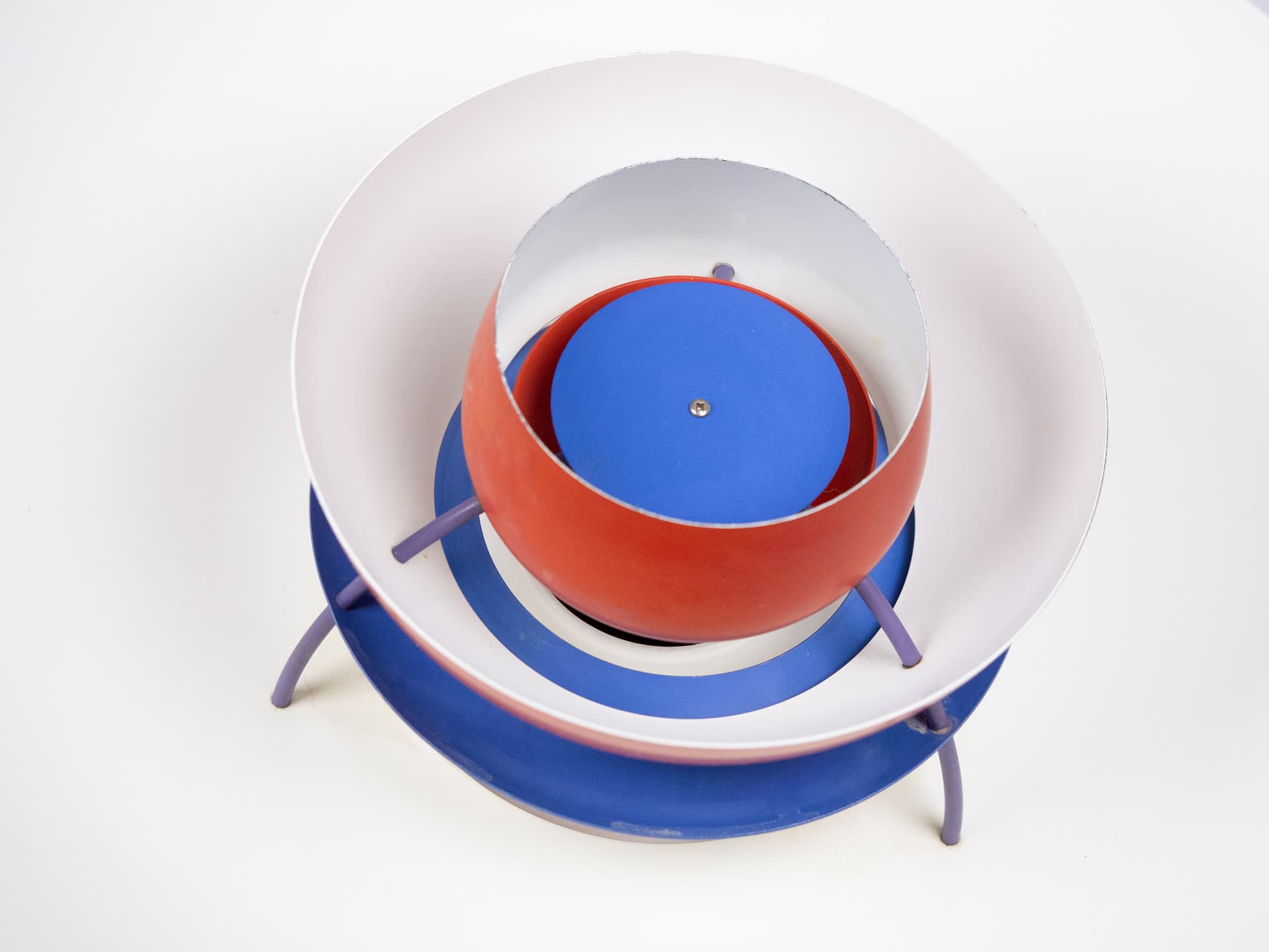 Pendant lamp PH 5, red aluminum, by P. Henningsen, Louis Poulsen, Denmark, 1980s. - 301166