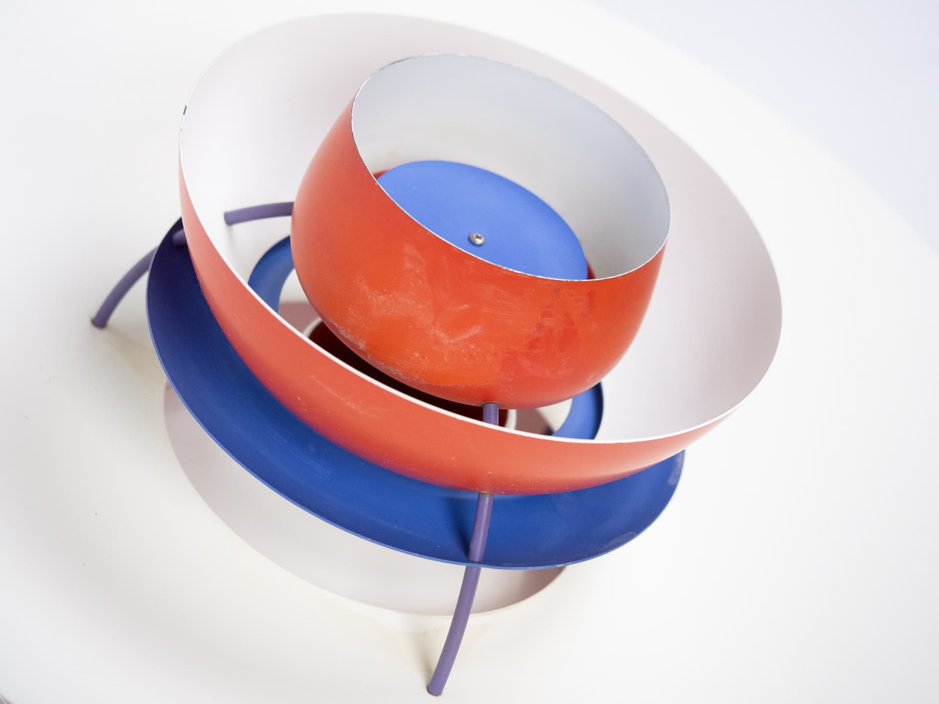 Pendant lamp PH 5, red aluminum, by P. Henningsen, Louis Poulsen, Denmark, 1980s. - 301167