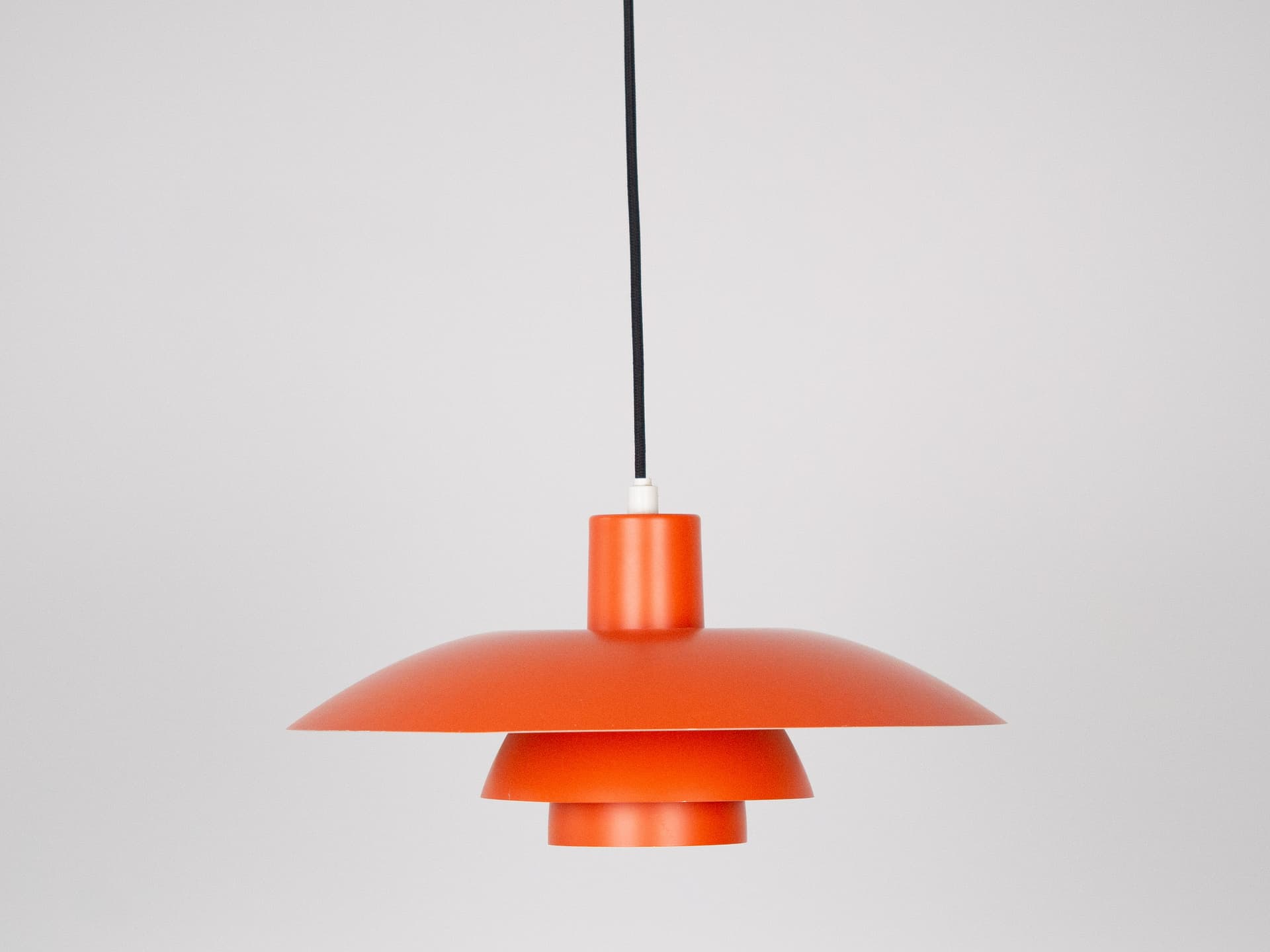 Pendant Lamp PH 4/3, red orange aluminium, by P. Henningsen, Louis Poulsen, Denmark, 1980s. - 301314