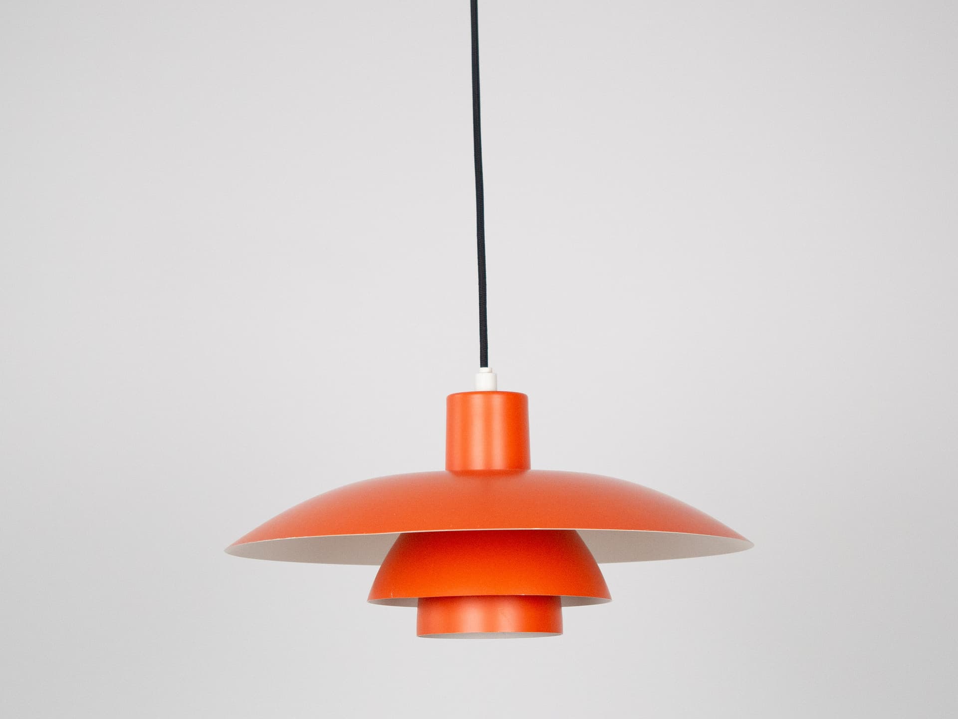 Pendant Lamp PH 4/3, red orange aluminium, by P. Henningsen, Louis Poulsen, Denmark, 1980s. - 301313