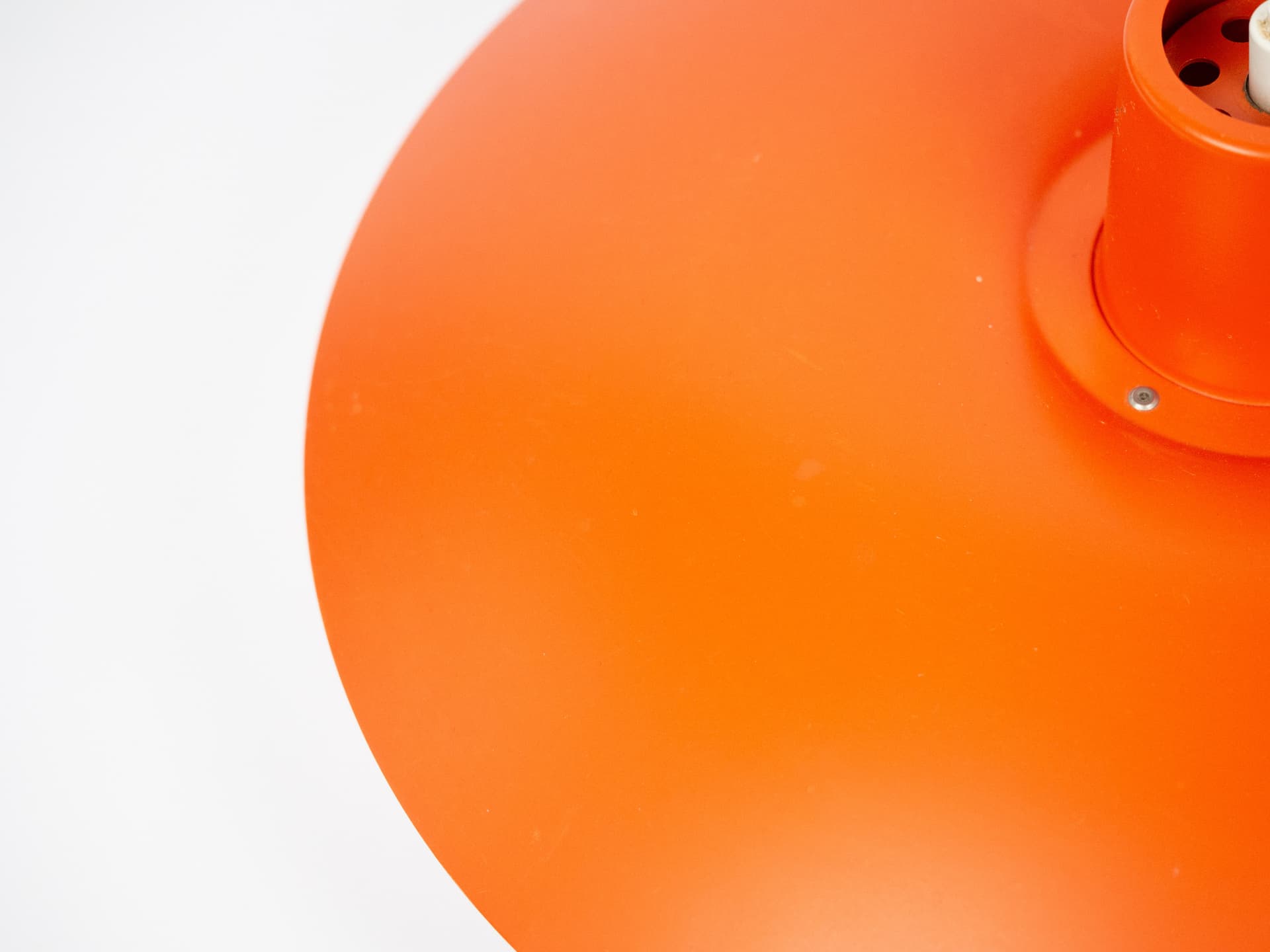 Pendant Lamp PH 4/3, red orange aluminium, by P. Henningsen, Louis Poulsen, Denmark, 1980s. - 301321