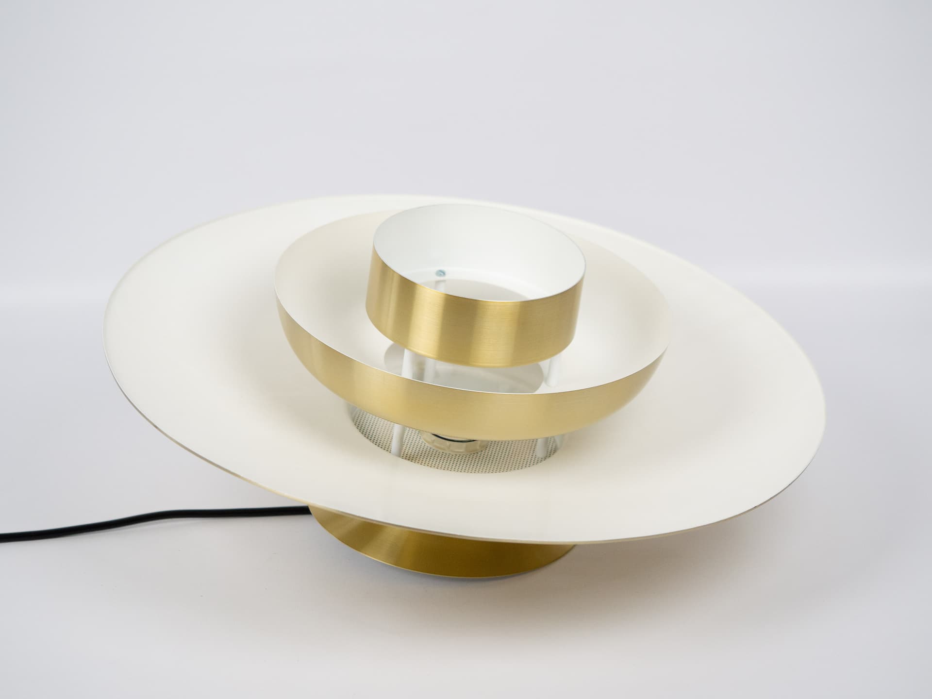 Pendant lamp, gold aluminium, by K. Wiborg, Jeka, Denmark, 1980s. - 301342