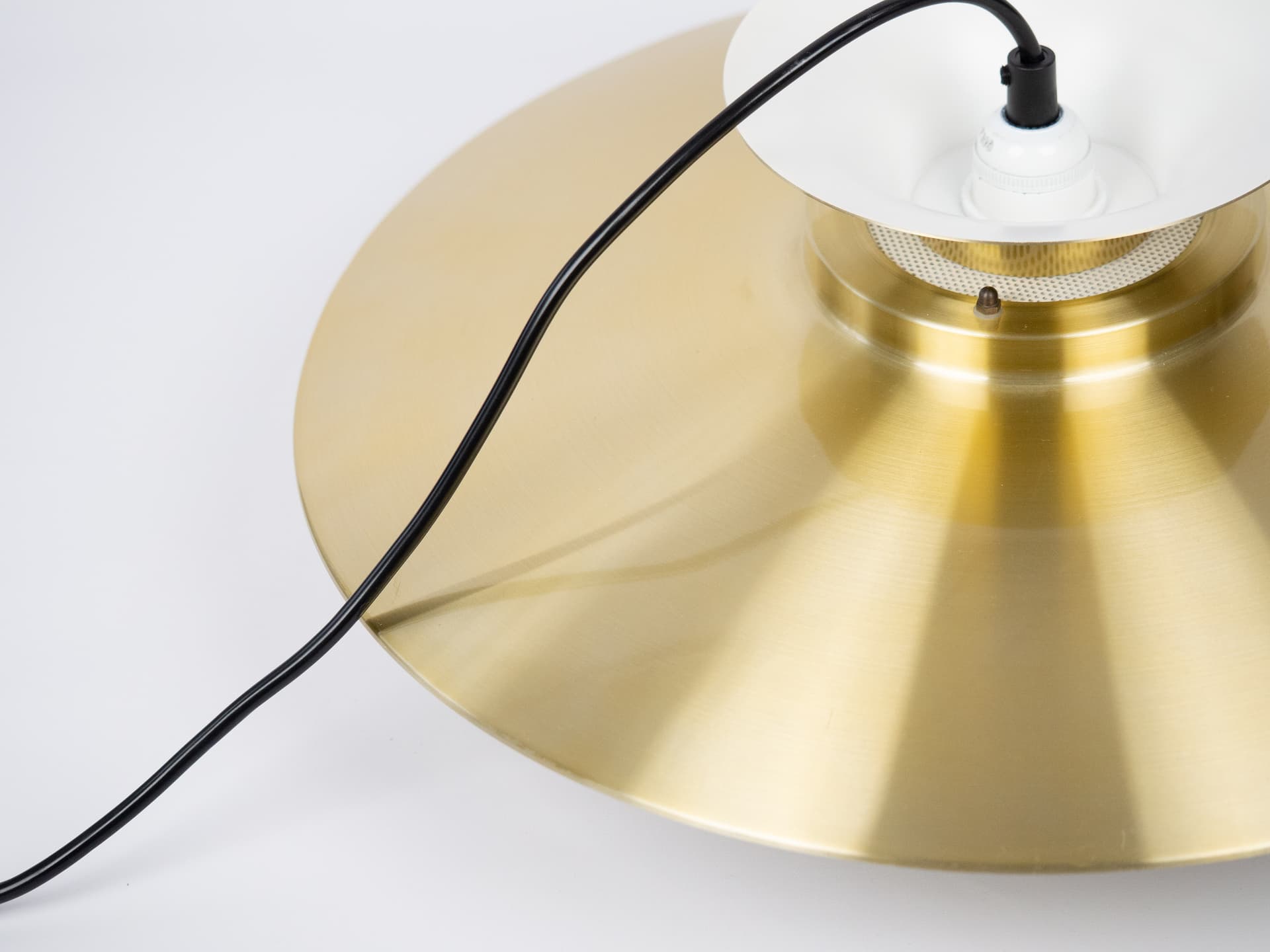 Pendant lamp, gold aluminium, by K. Wiborg, Jeka, Denmark, 1980s. - 301340