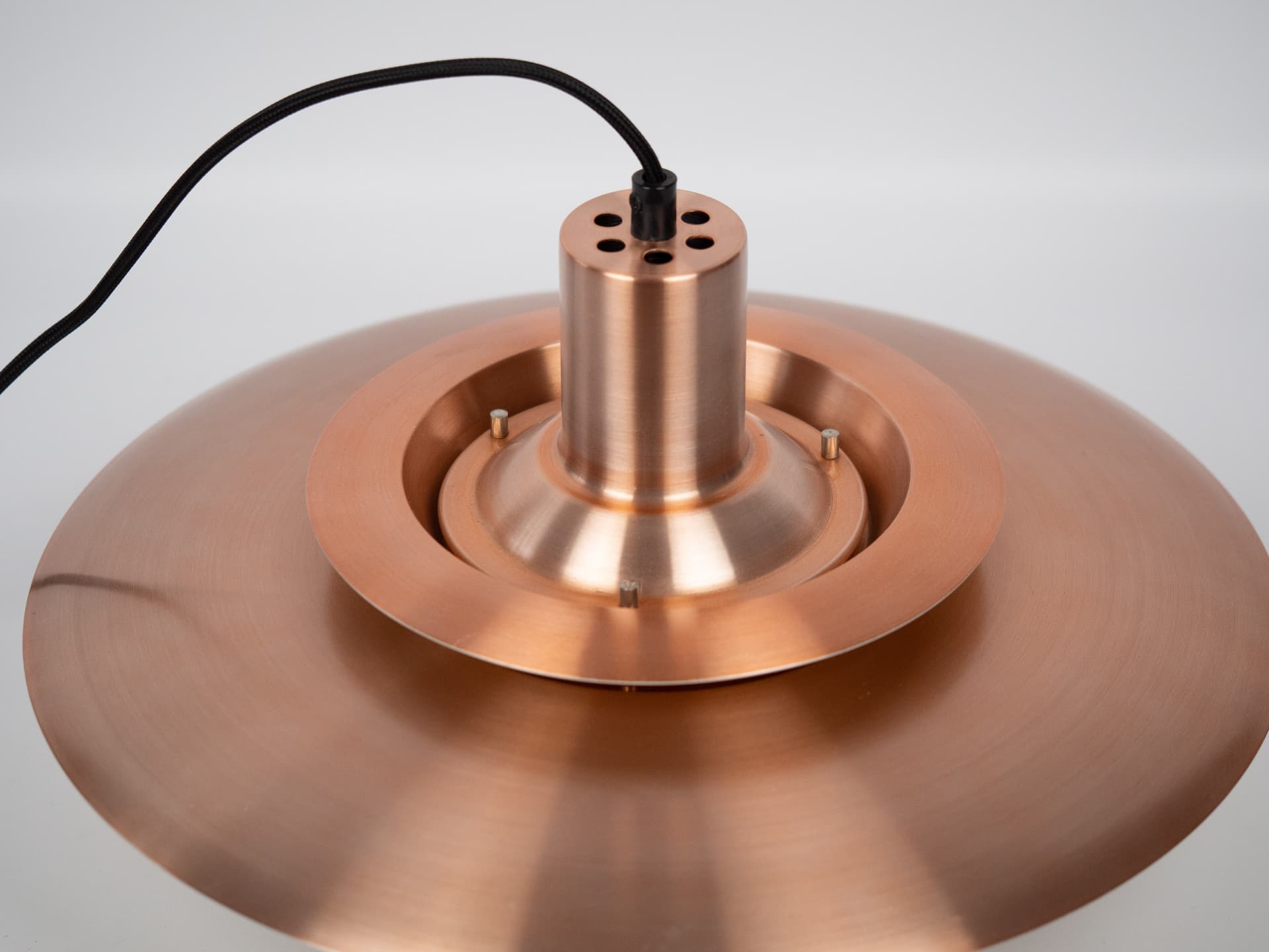 Pendant lamp, gold aluminum, by K. Wiborg, Jeka, Denmark, 1980s. - 301388